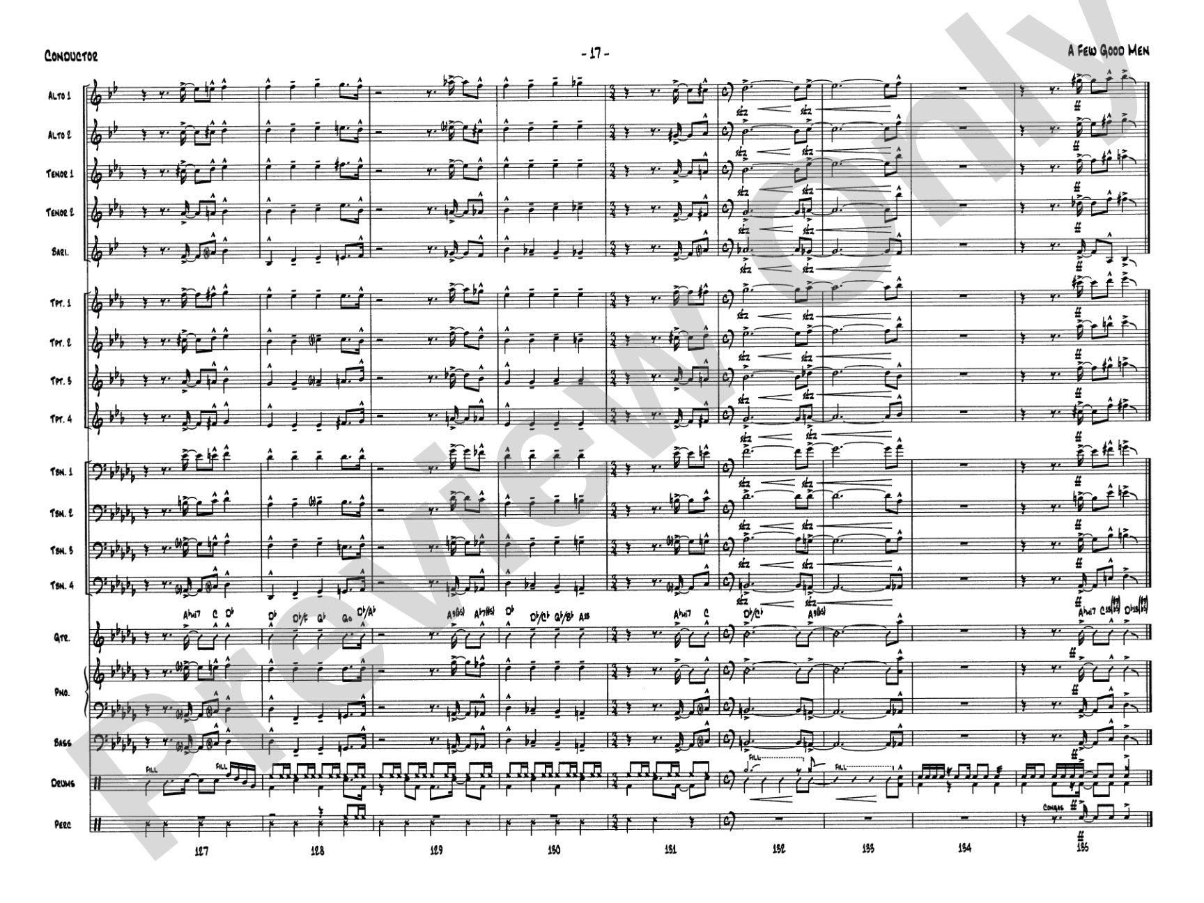 A Few Good Men: Jazz Ensemble Conductor Score & Parts