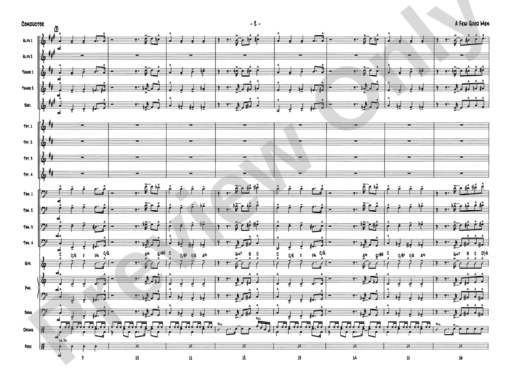 A Few Good Men: Jazz Ensemble Conductor Score & Parts