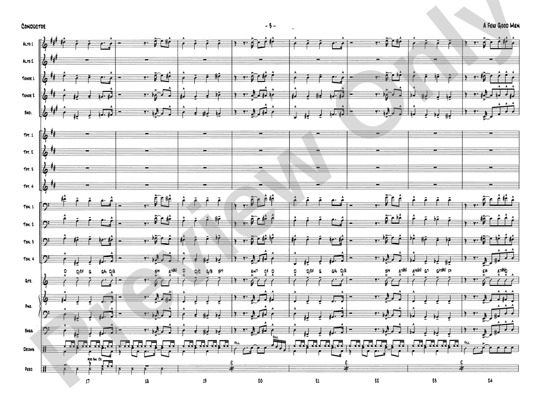 A Few Good Men: Jazz Ensemble Conductor Score & Parts