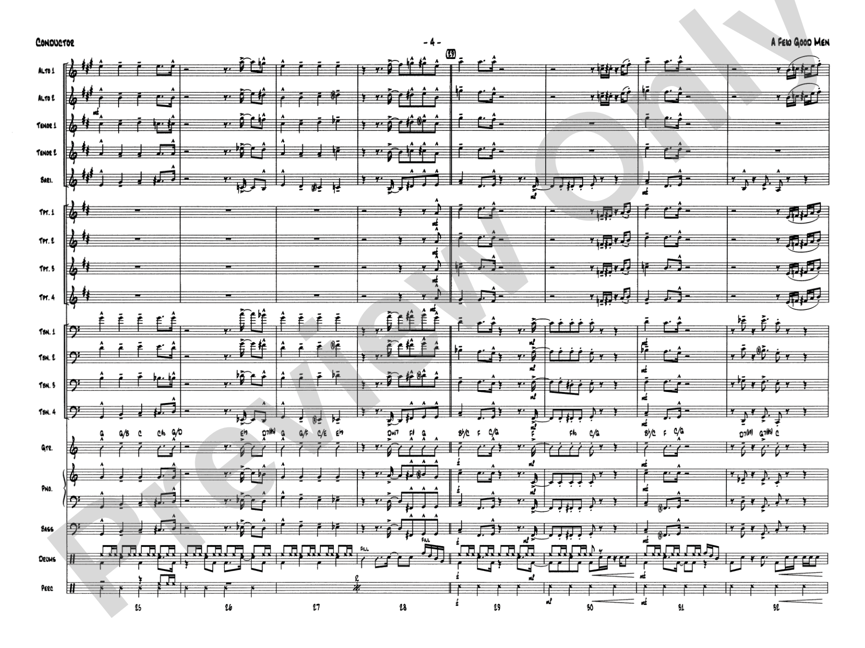 A Few Good Men: Jazz Ensemble Conductor Score & Parts