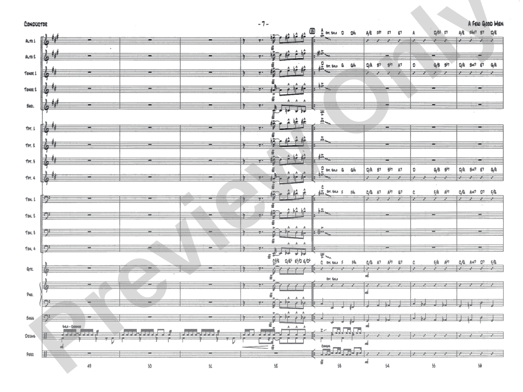 A Few Good Men: Jazz Ensemble Conductor Score & Parts