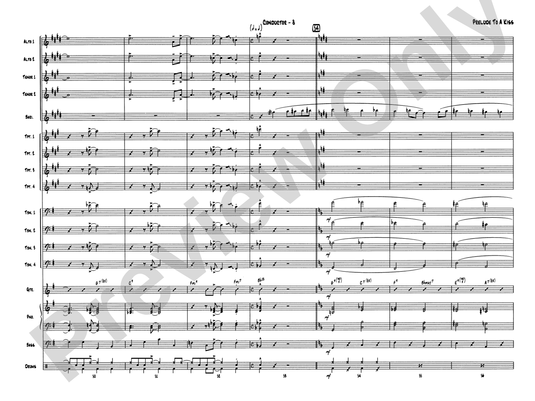Prelude to a Kiss: Jazz Ensemble Conductor Score & Parts