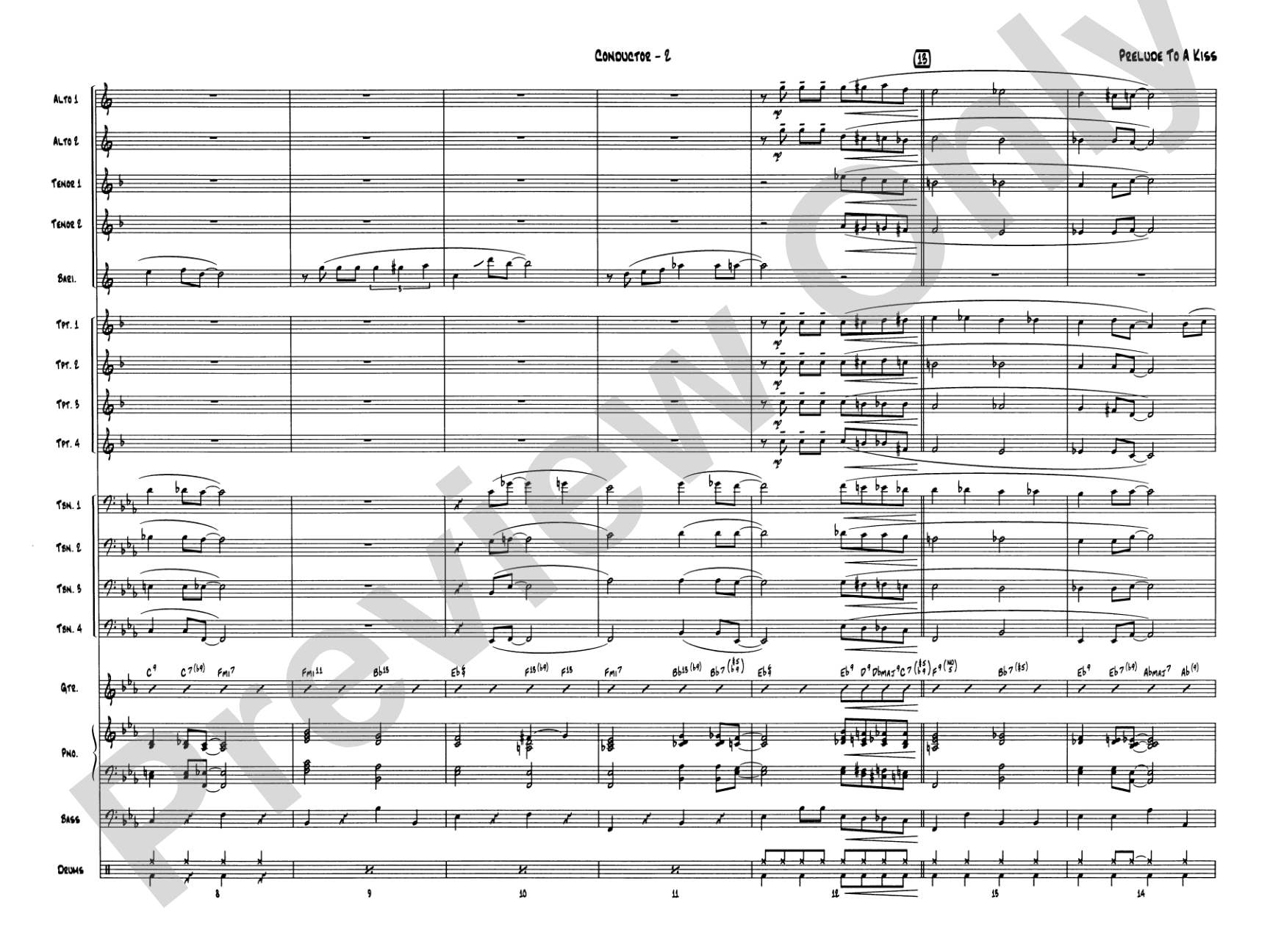 Prelude to a Kiss: Jazz Ensemble Conductor Score & Parts