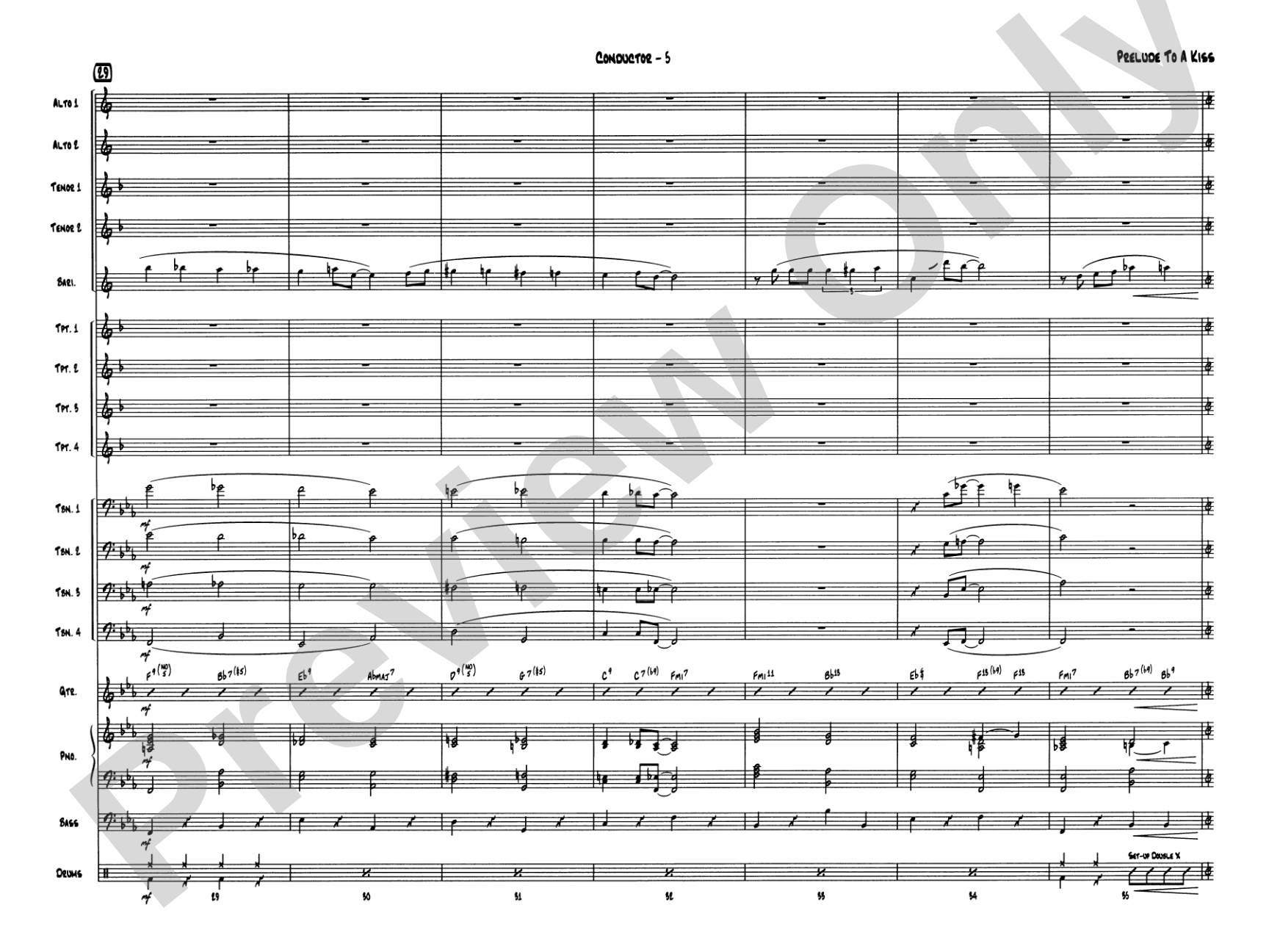 Prelude to a Kiss: Jazz Ensemble Conductor Score & Parts
