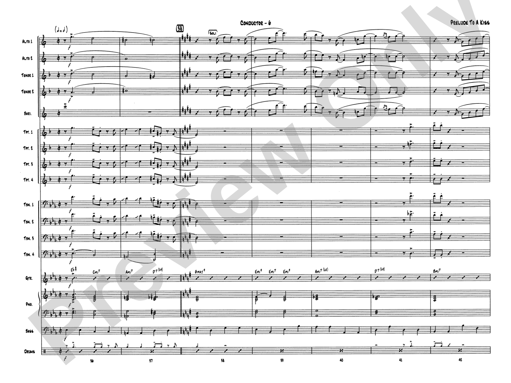 Prelude to a Kiss: Jazz Ensemble Conductor Score & Parts