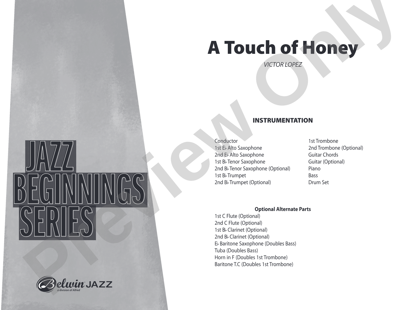 A Touch of Honey: Jazz Ensemble Conductor Score & Parts