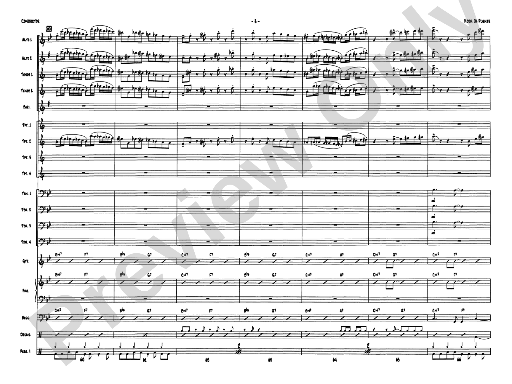 Horn of Puente: Jazz Ensemble Conductor Score & Parts