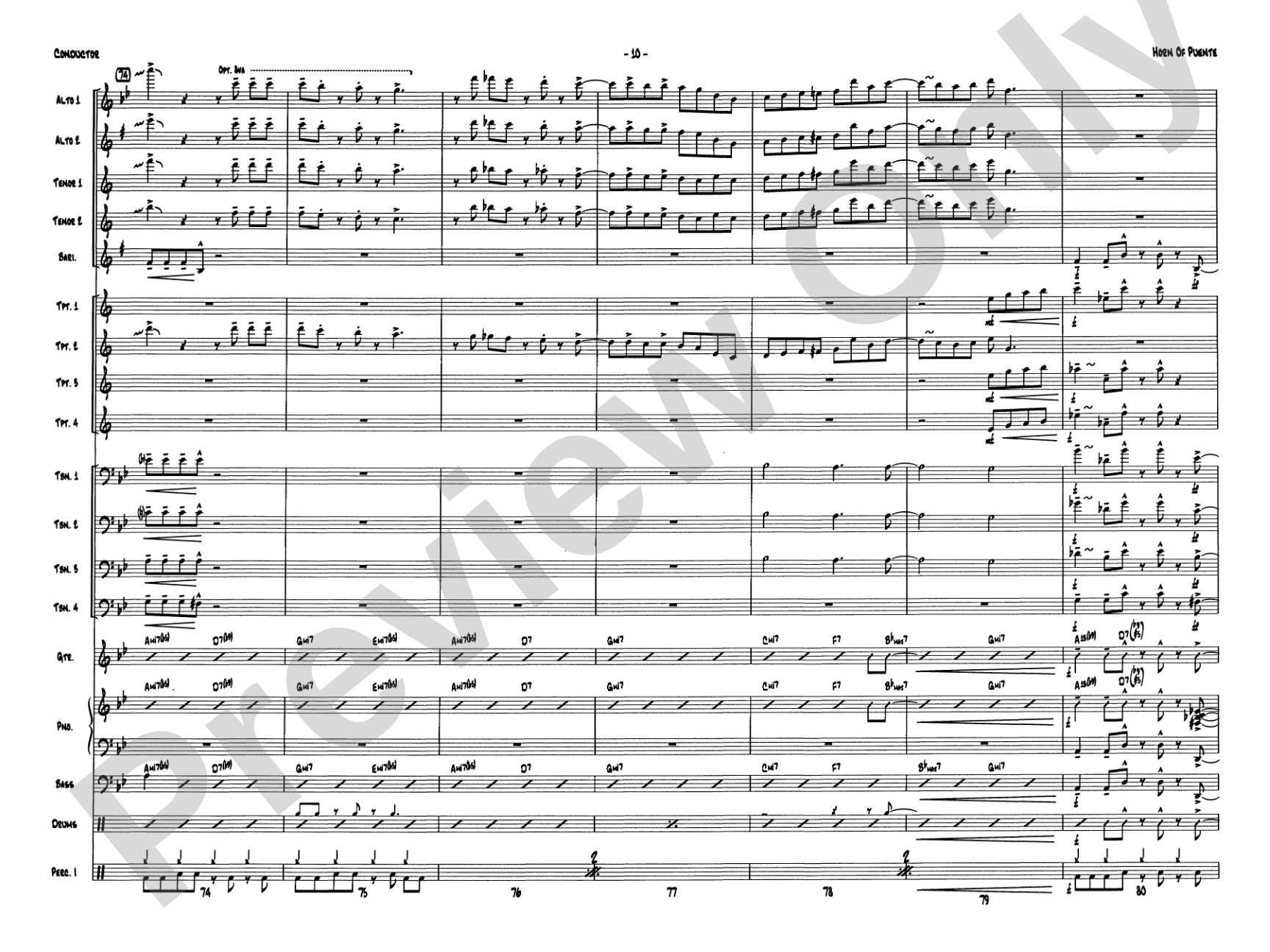 Horn of Puente: Jazz Ensemble Conductor Score & Parts