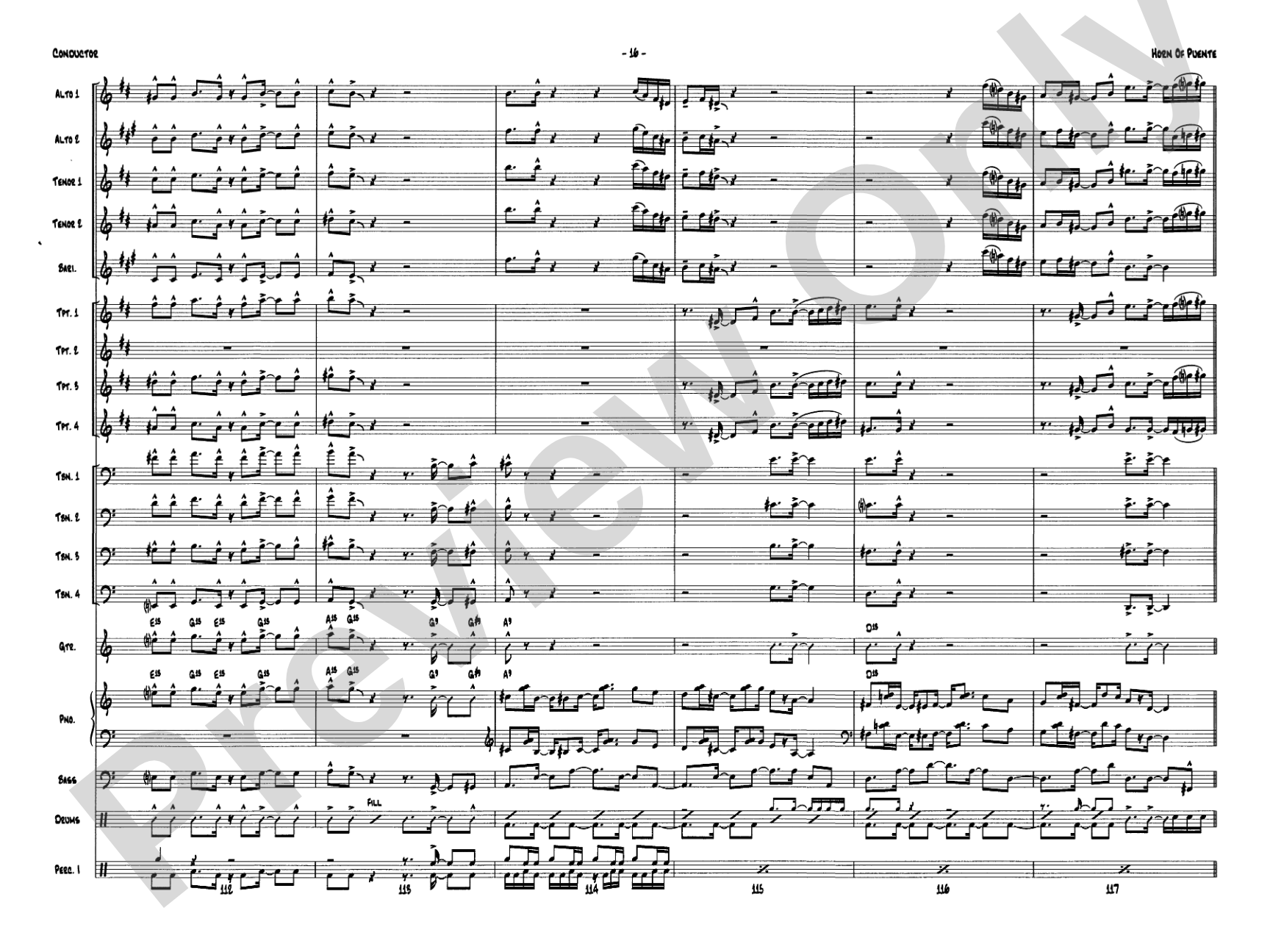 Horn of Puente: Jazz Ensemble Conductor Score & Parts