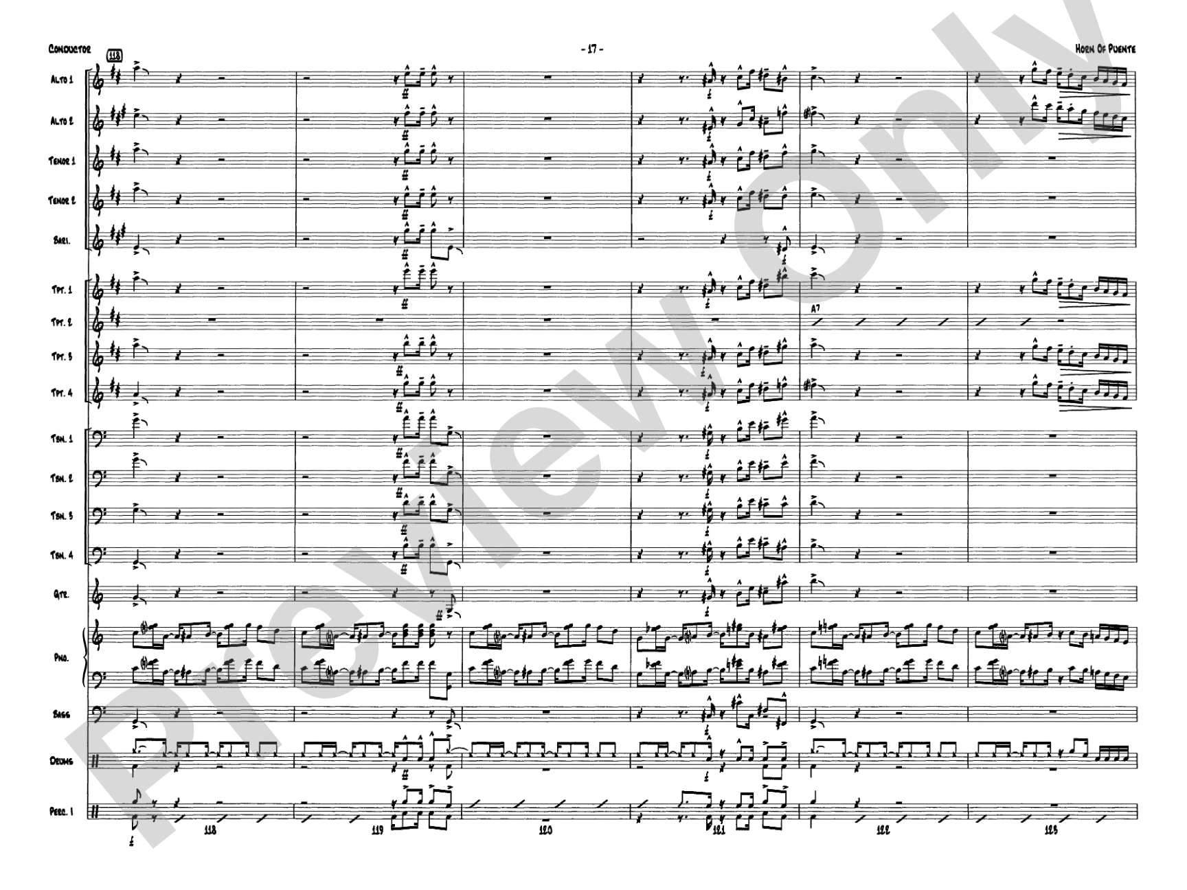 Horn of Puente: Jazz Ensemble Conductor Score & Parts