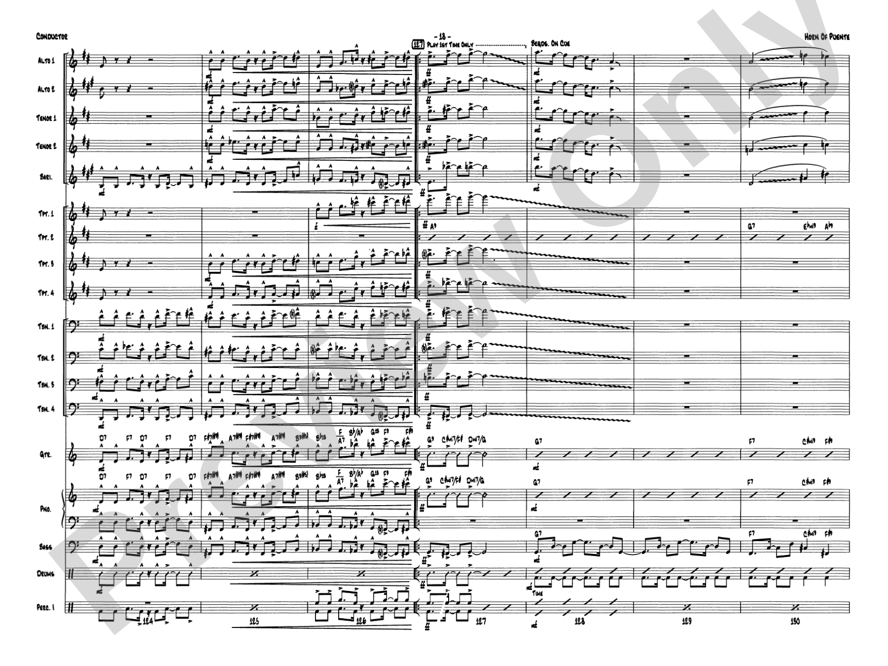 Horn of Puente: Jazz Ensemble Conductor Score & Parts