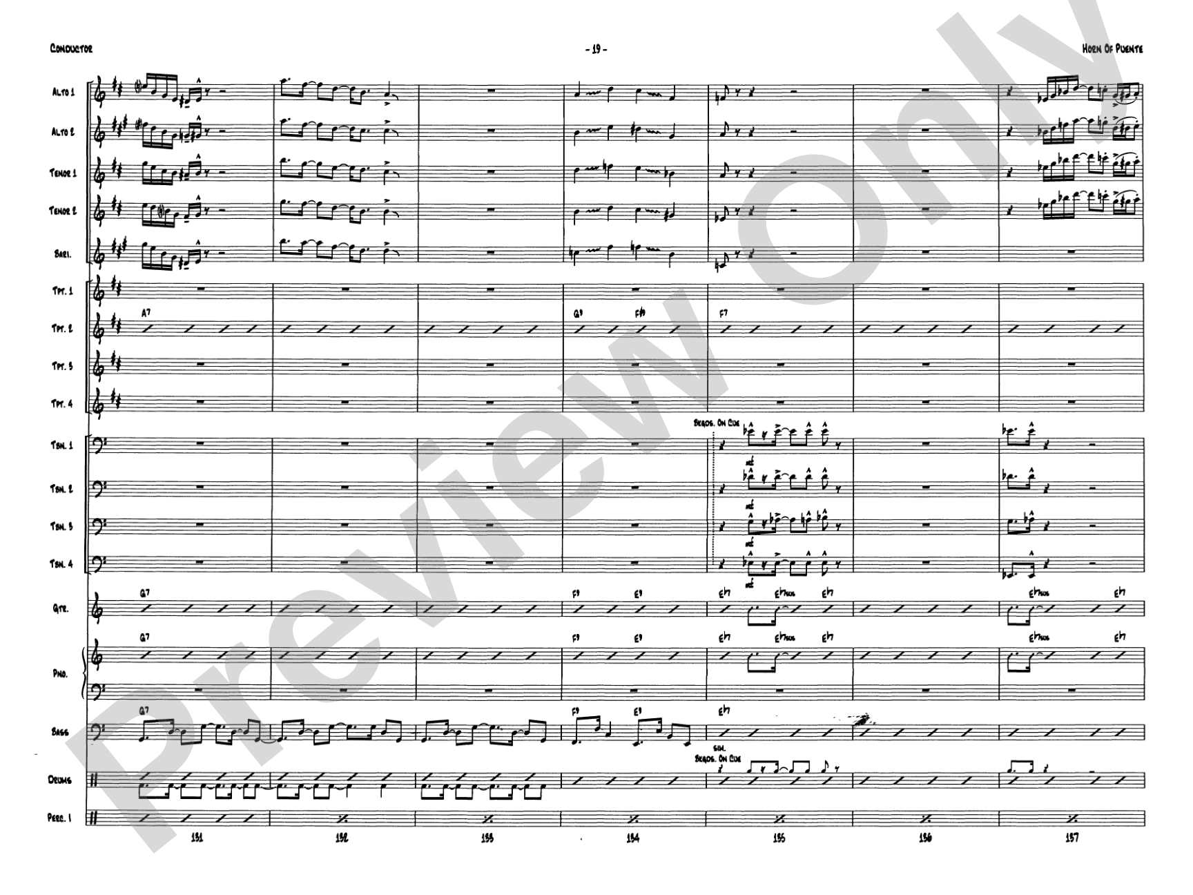 Horn of Puente: Jazz Ensemble Conductor Score & Parts