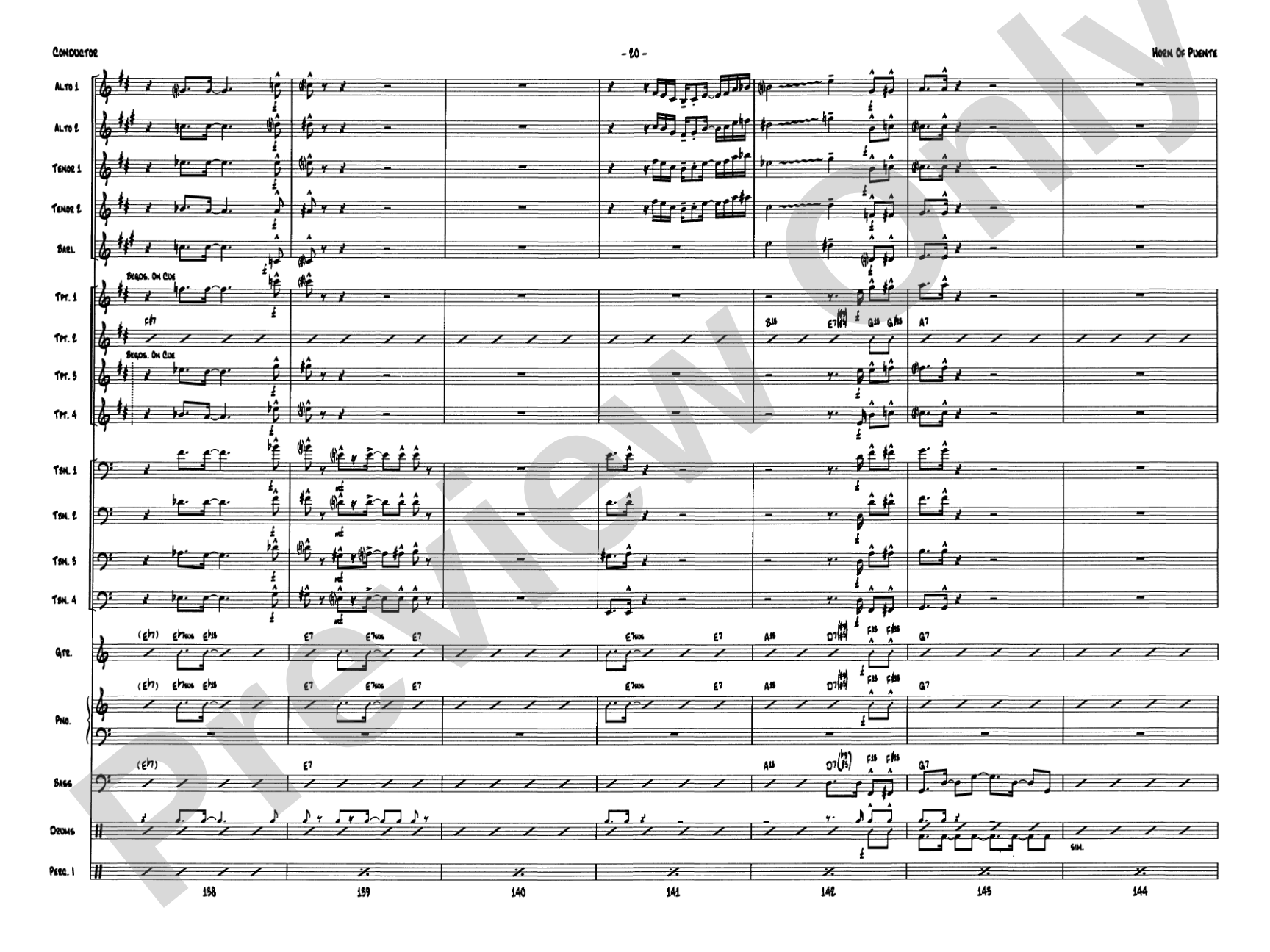 Horn of Puente: Jazz Ensemble Conductor Score & Parts