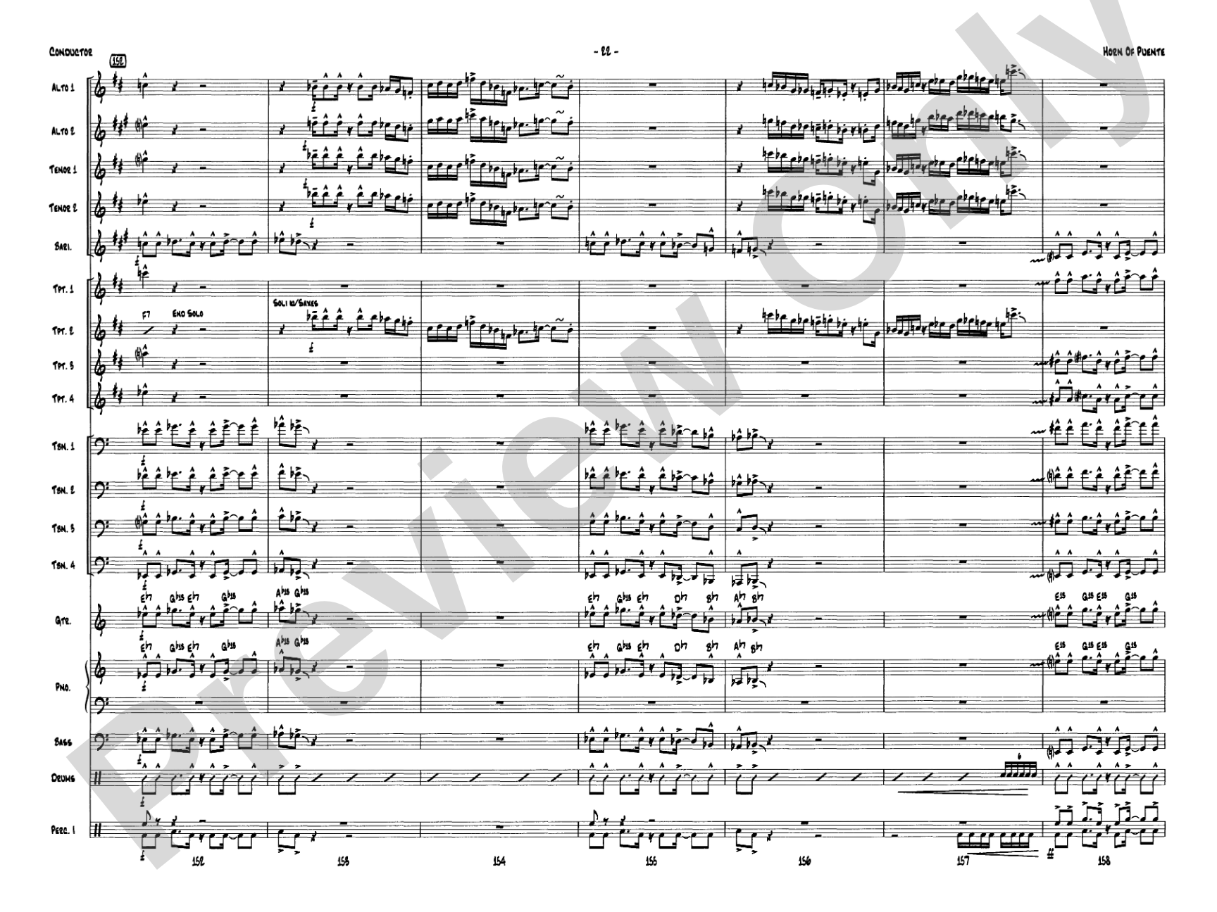 Horn of Puente: Jazz Ensemble Conductor Score & Parts