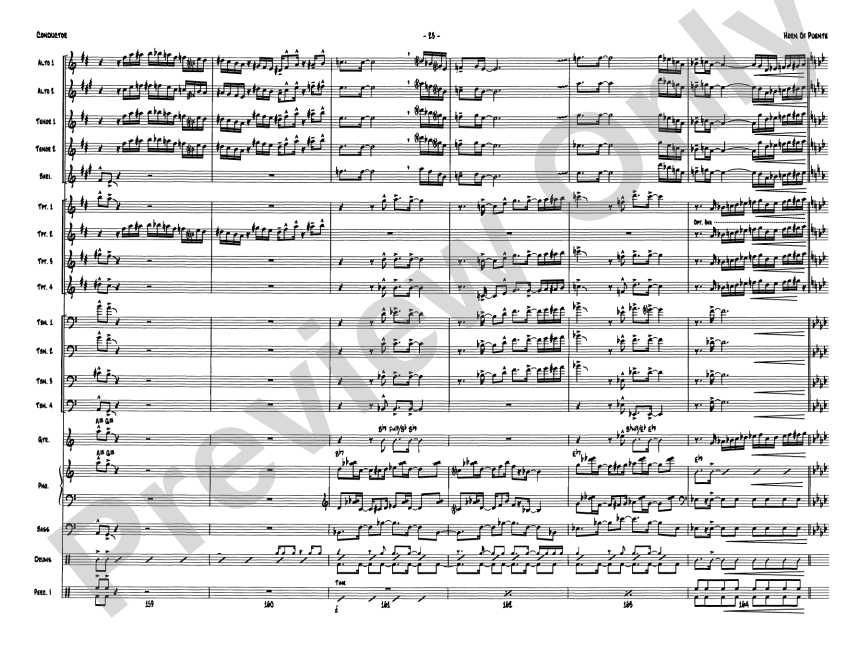 Horn of Puente: Jazz Ensemble Conductor Score & Parts