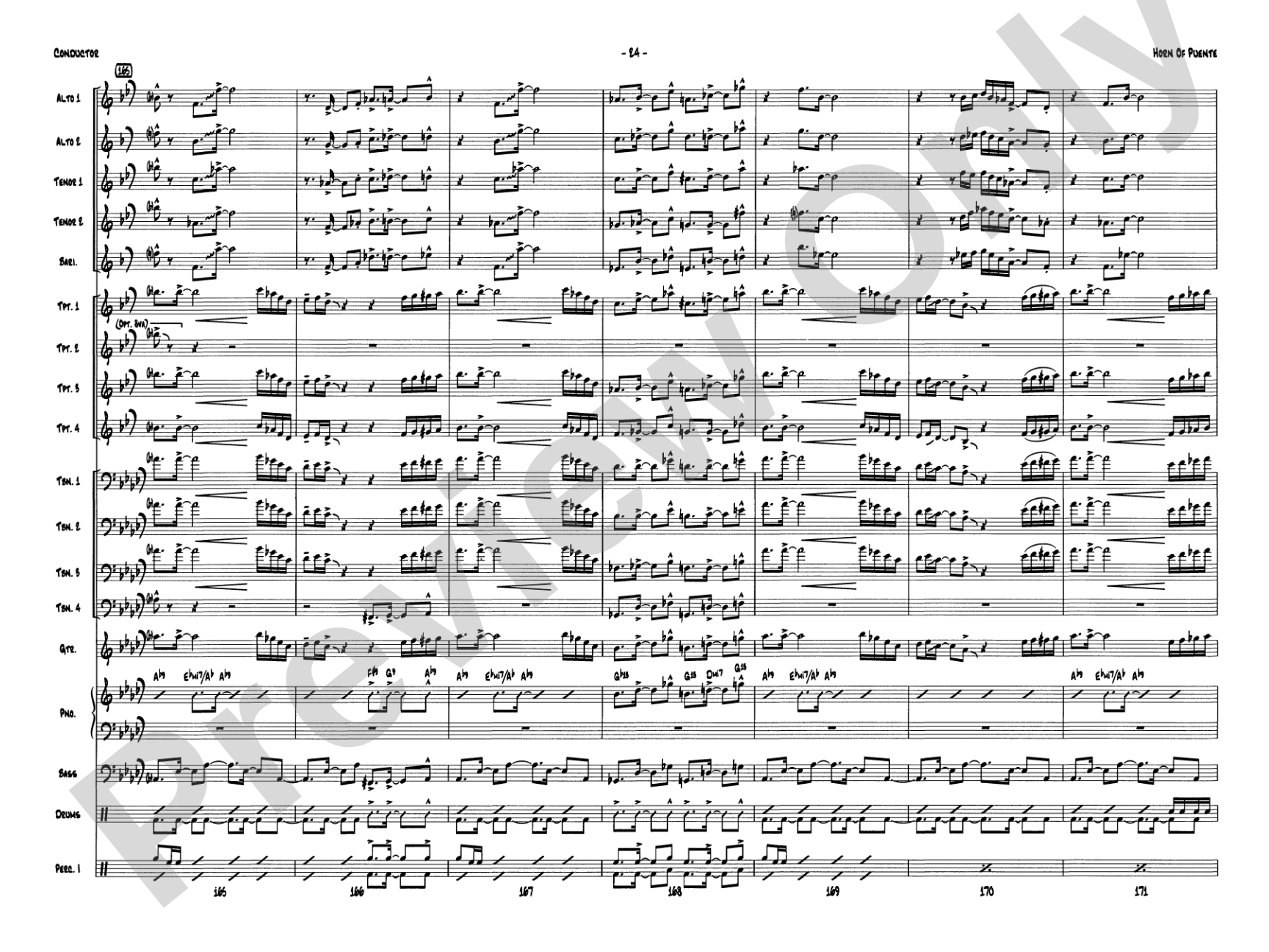 Horn of Puente: Jazz Ensemble Conductor Score & Parts