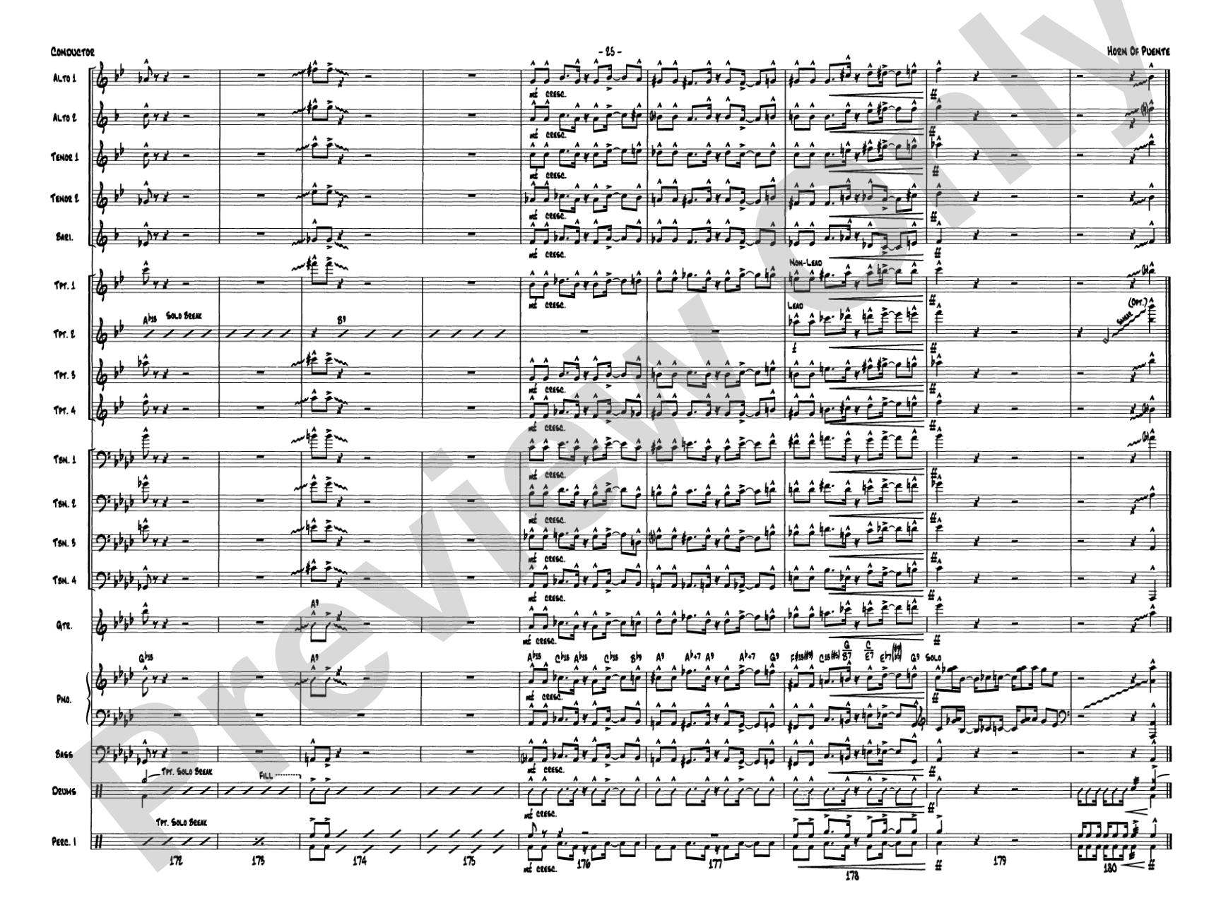 Horn of Puente: Jazz Ensemble Conductor Score & Parts