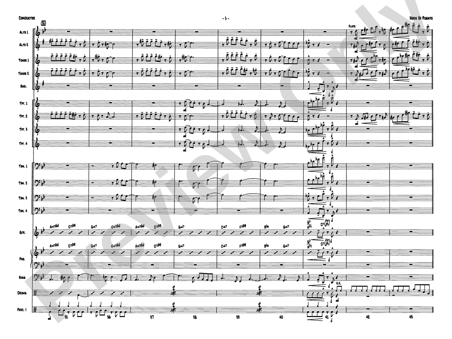 Horn of Puente: Jazz Ensemble Conductor Score & Parts