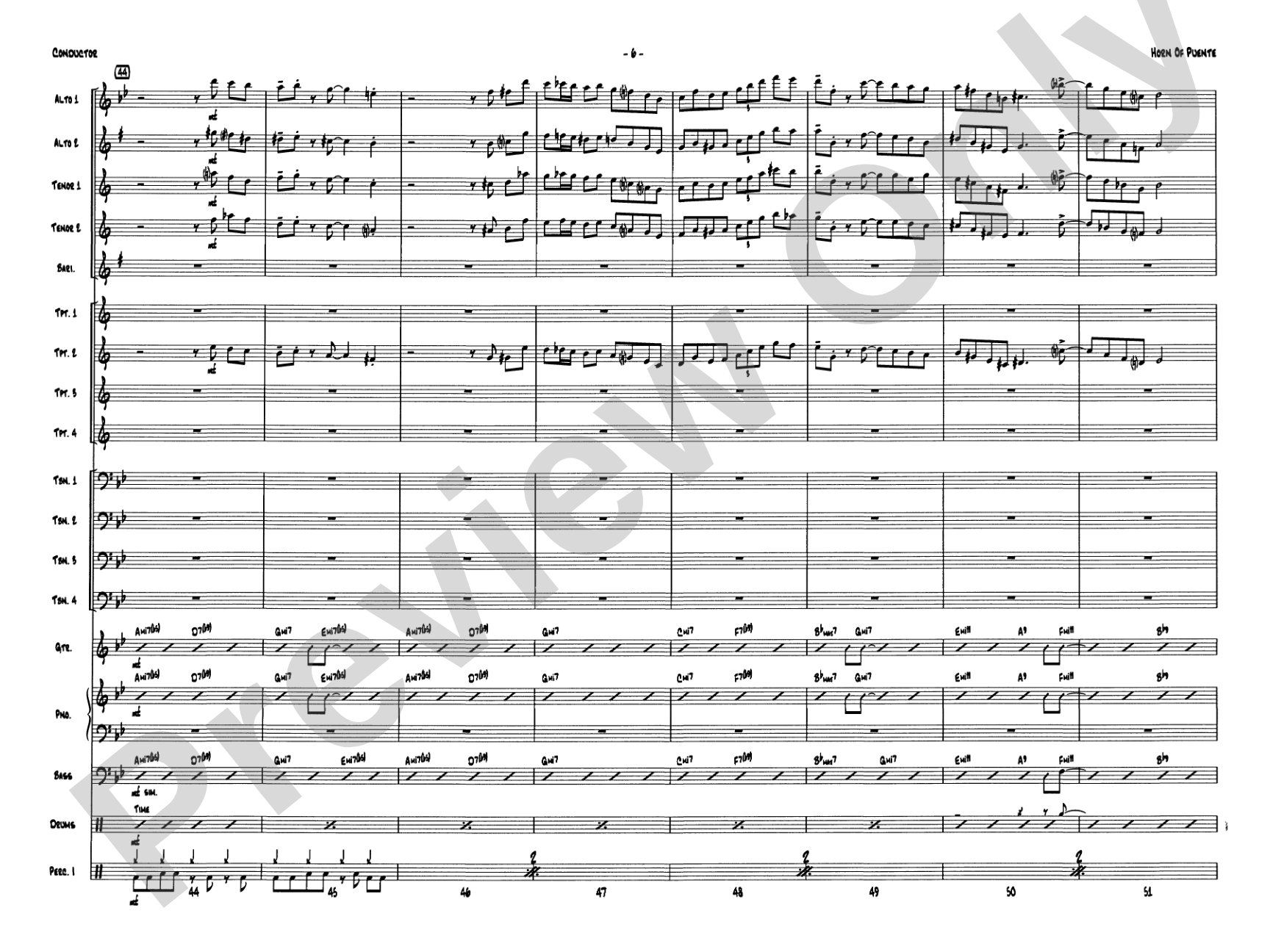 Horn of Puente: Jazz Ensemble Conductor Score & Parts