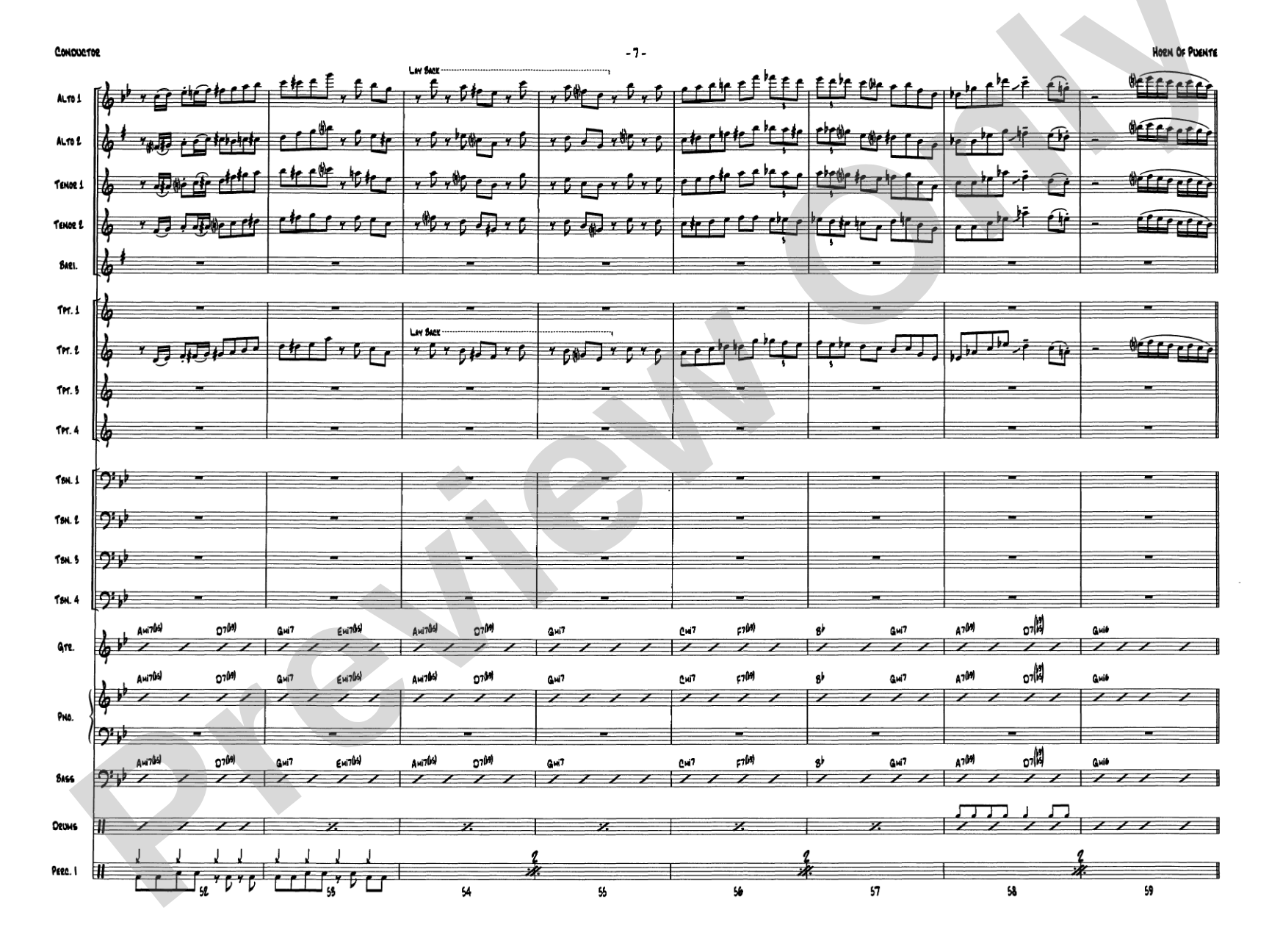 Horn of Puente: Jazz Ensemble Conductor Score & Parts
