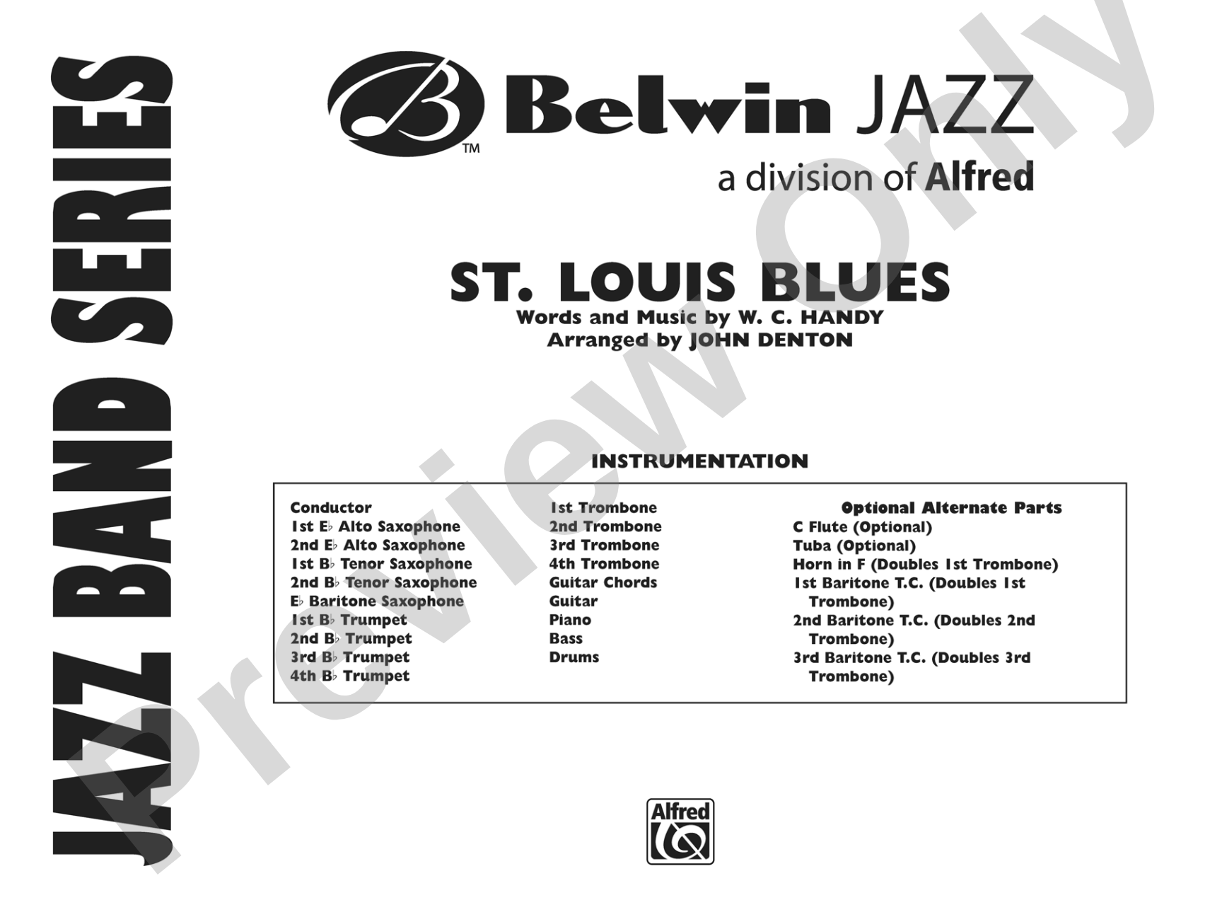 St. Louis Blues: Jazz Ensemble Conductor Score & Parts