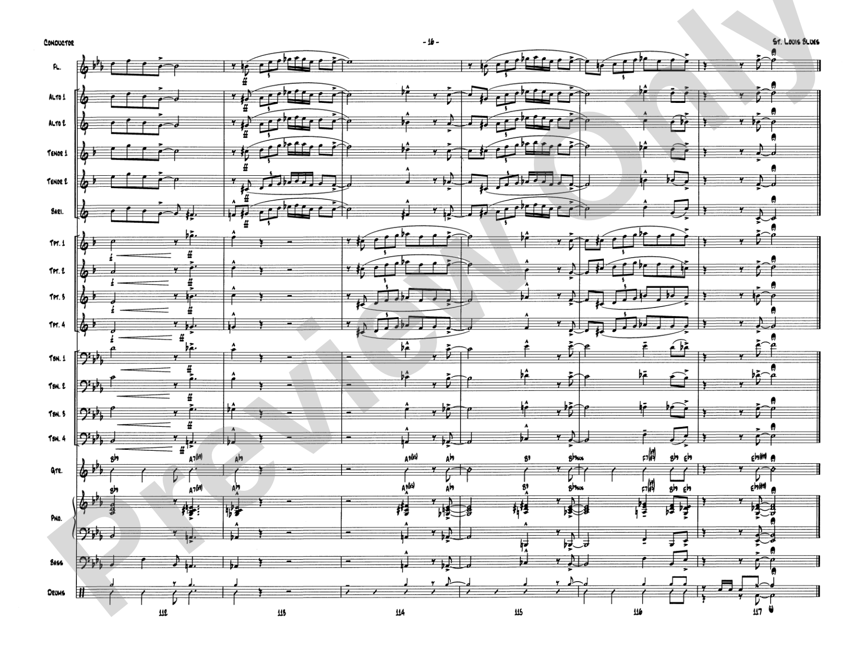 St. Louis Blues: Jazz Ensemble Conductor Score & Parts
