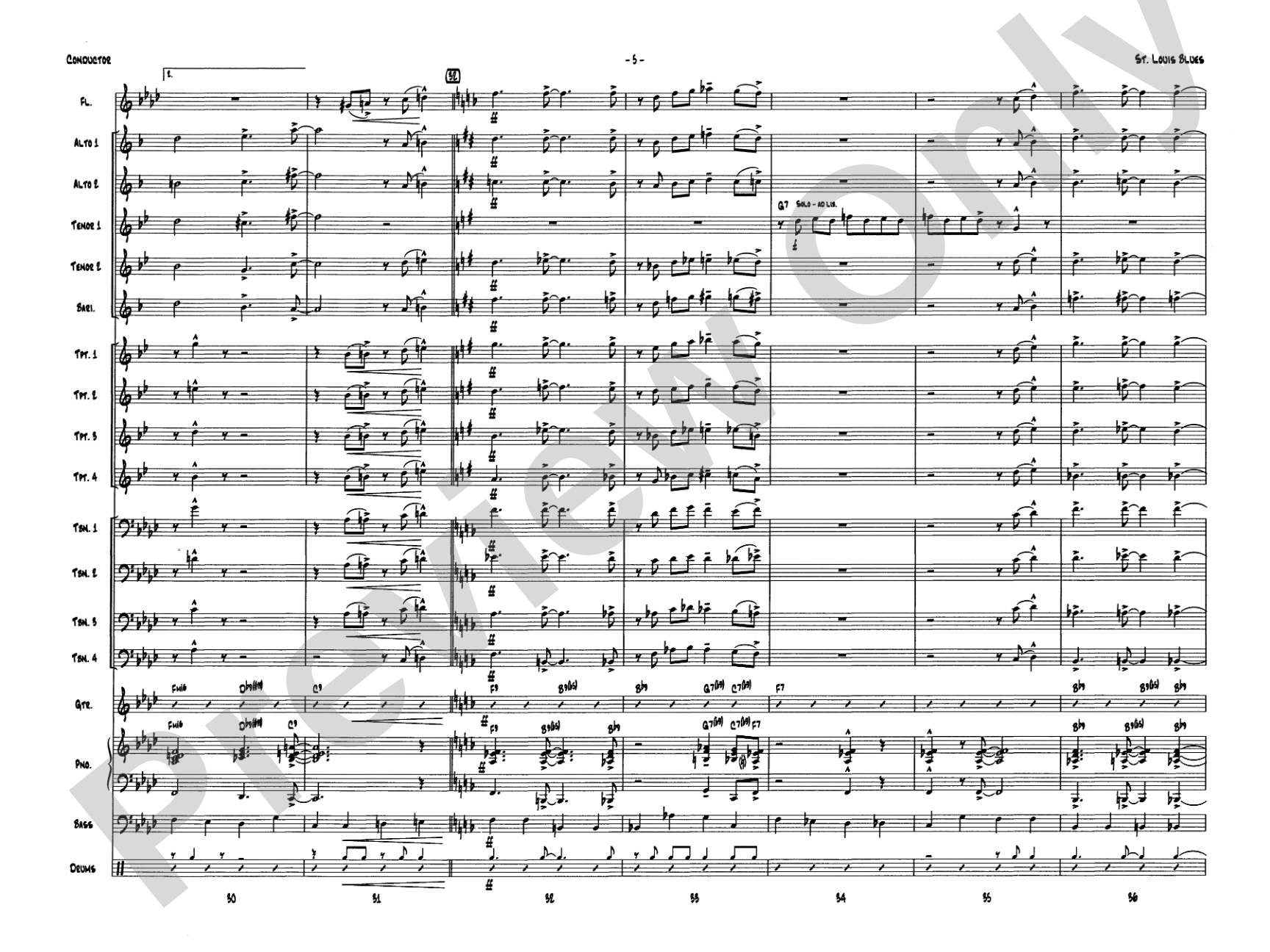St. Louis Blues: Jazz Ensemble Conductor Score & Parts