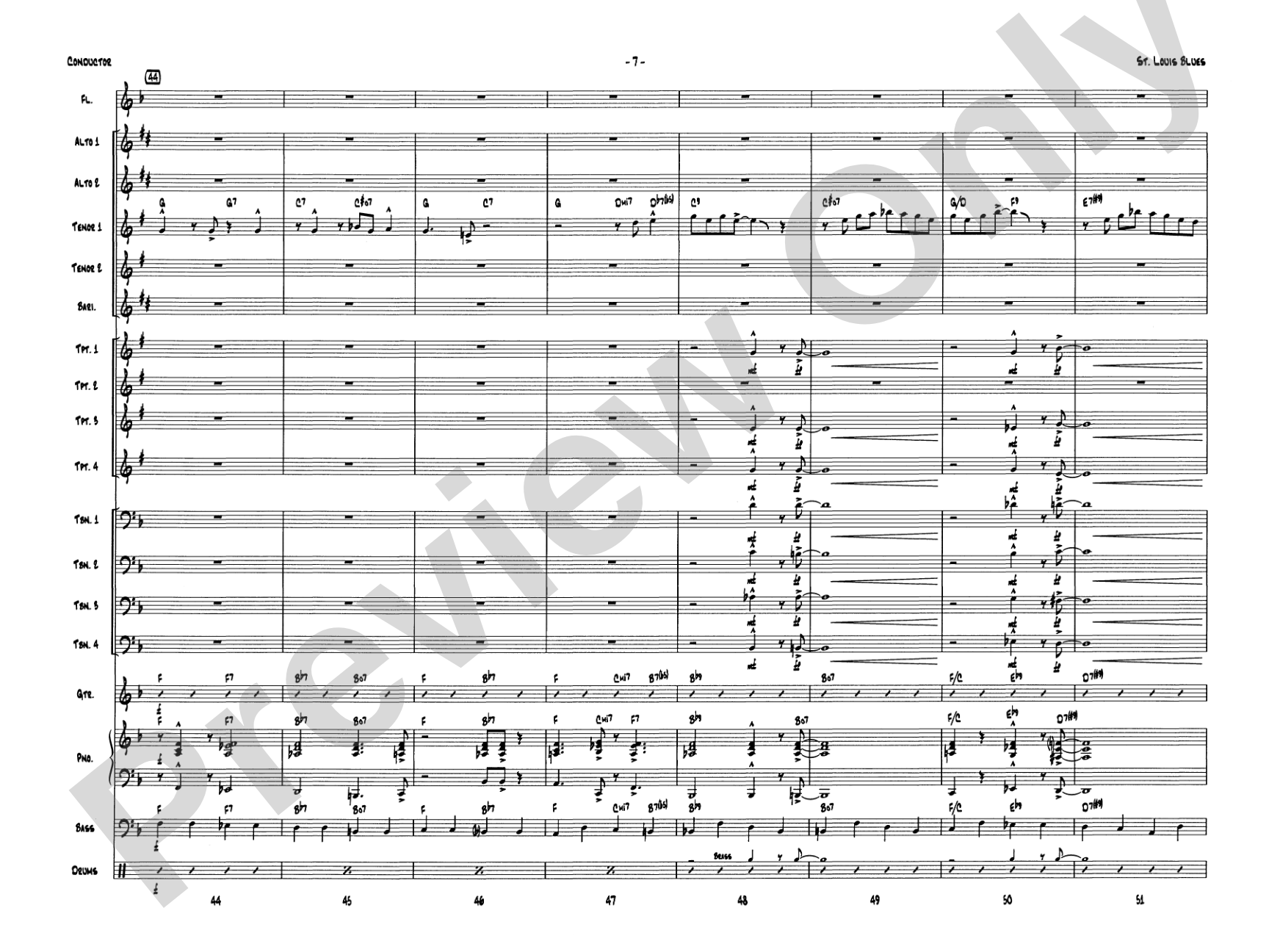 St. Louis Blues: Jazz Ensemble Conductor Score & Parts