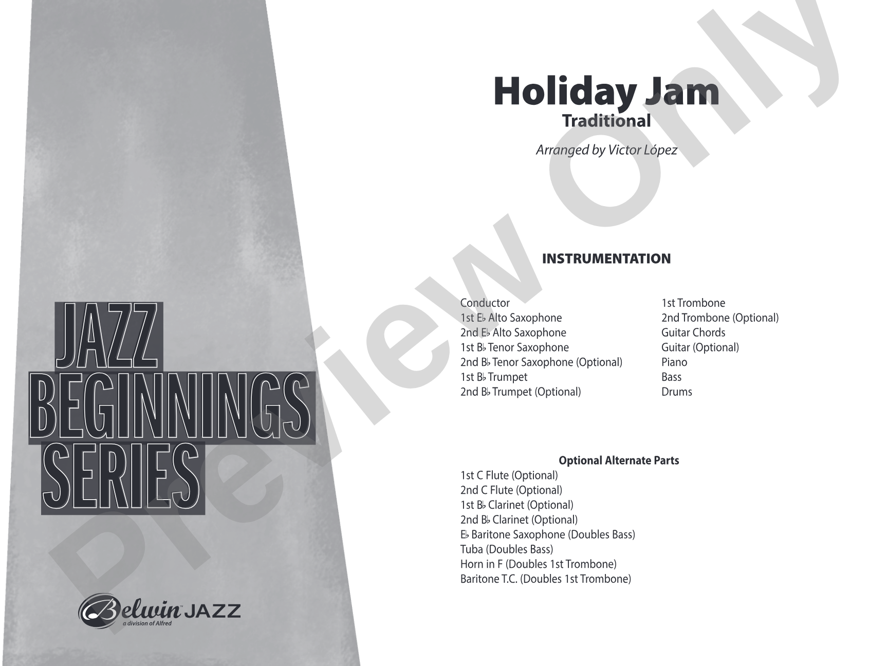 Holiday Jam: Jazz Ensemble Conductor Score & Parts