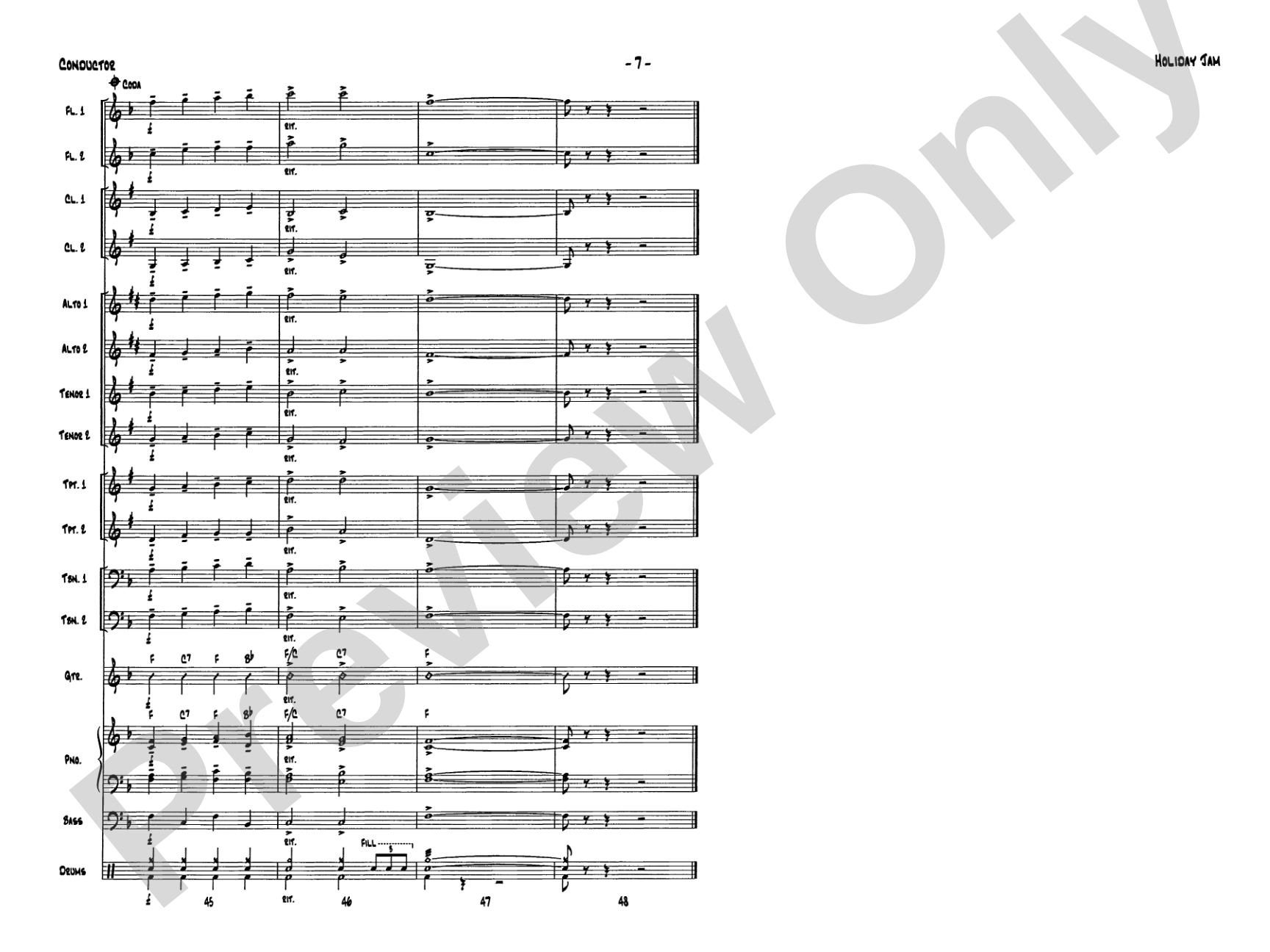 Holiday Jam: Jazz Ensemble Conductor Score & Parts