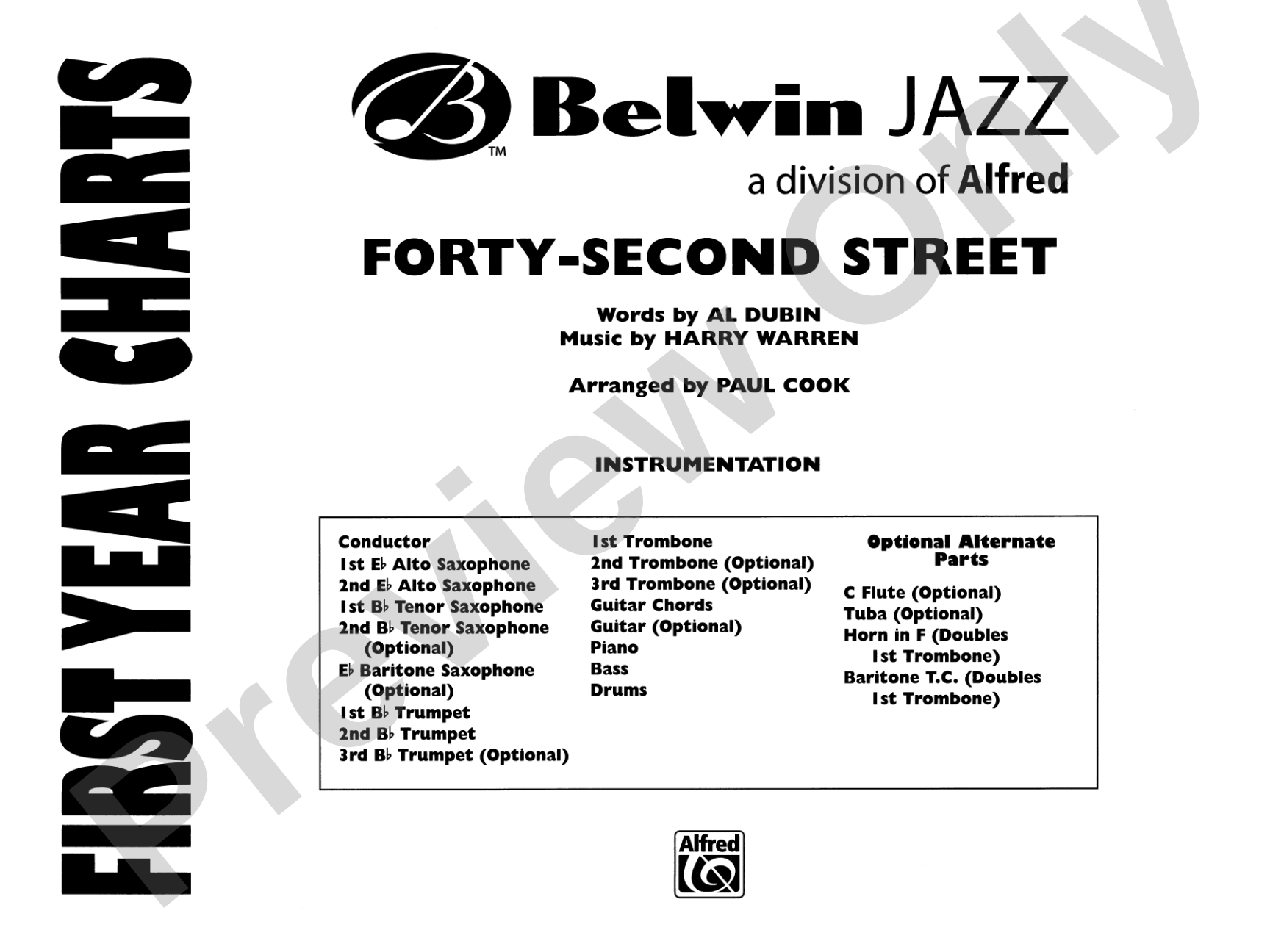 Forty-Second Street: Jazz Ensemble Conductor Score & Parts