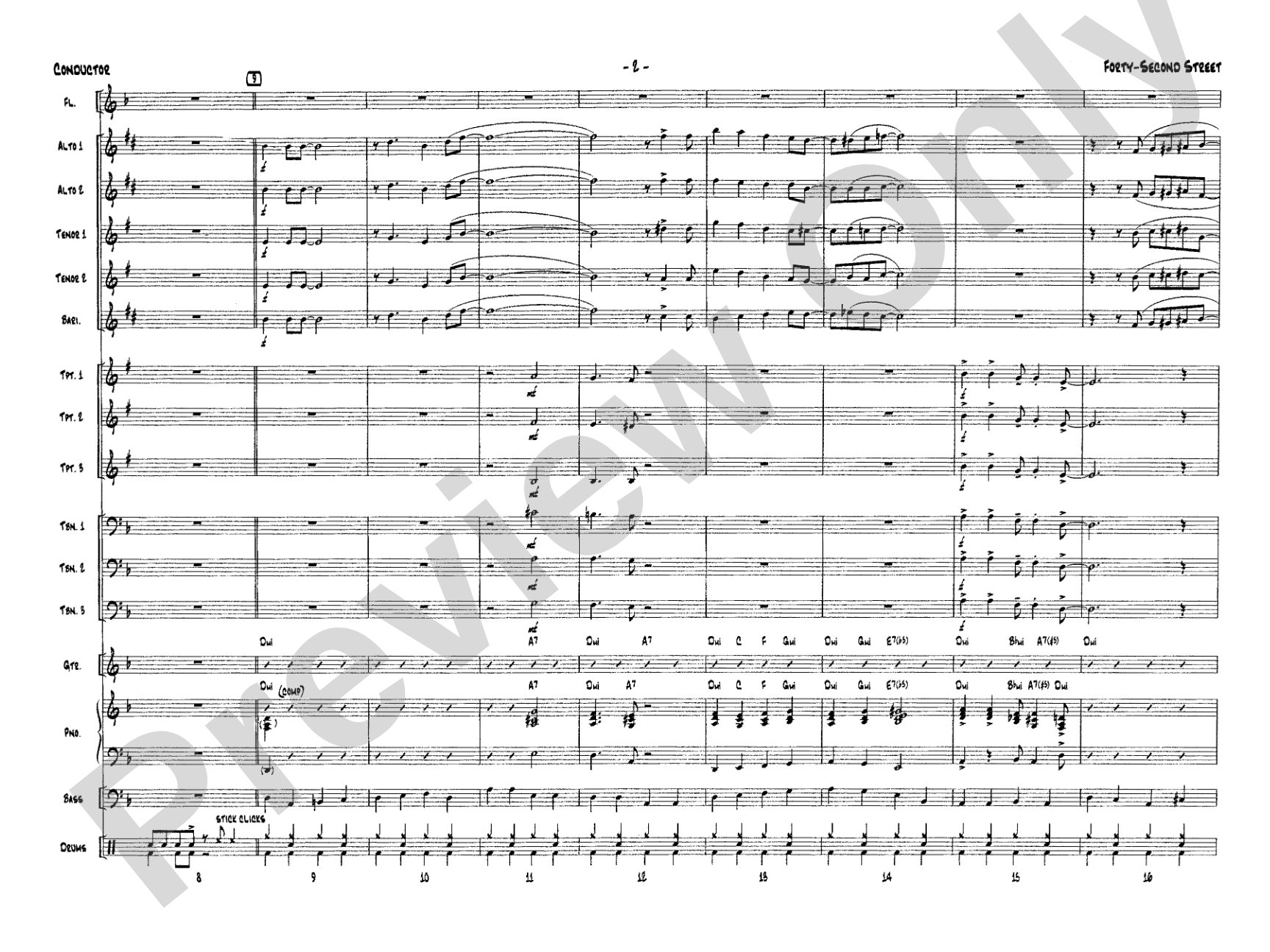Forty-Second Street: Jazz Ensemble Conductor Score & Parts