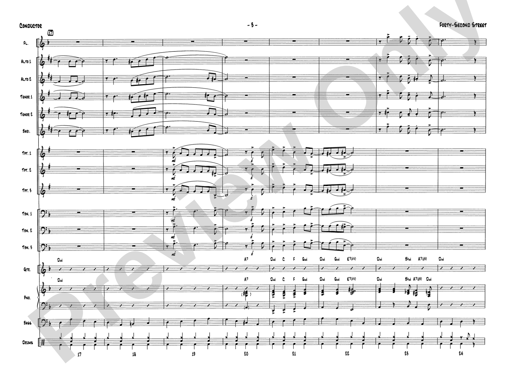 Forty-Second Street: Jazz Ensemble Conductor Score & Parts