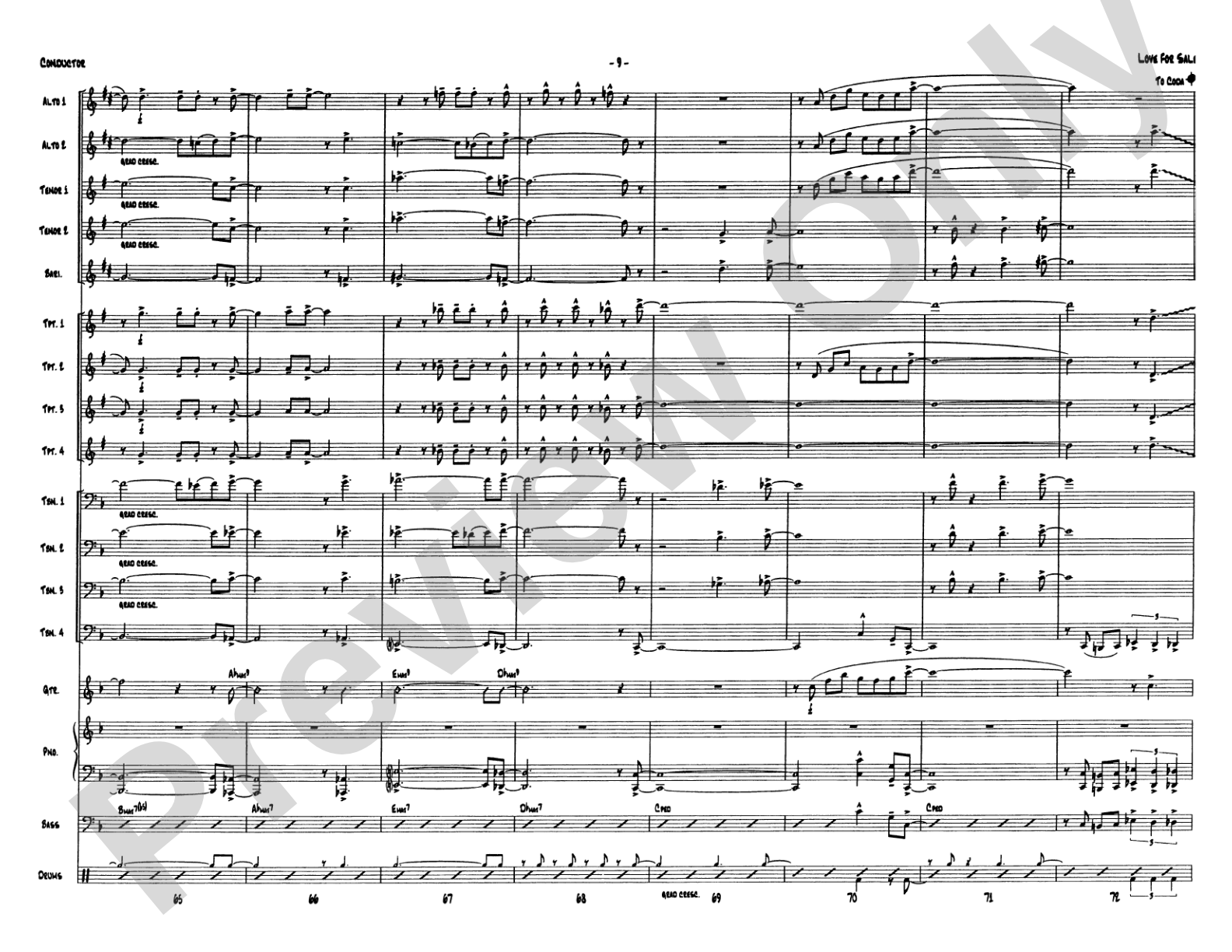 Love for Sale: Jazz Ensemble Conductor Score & Parts