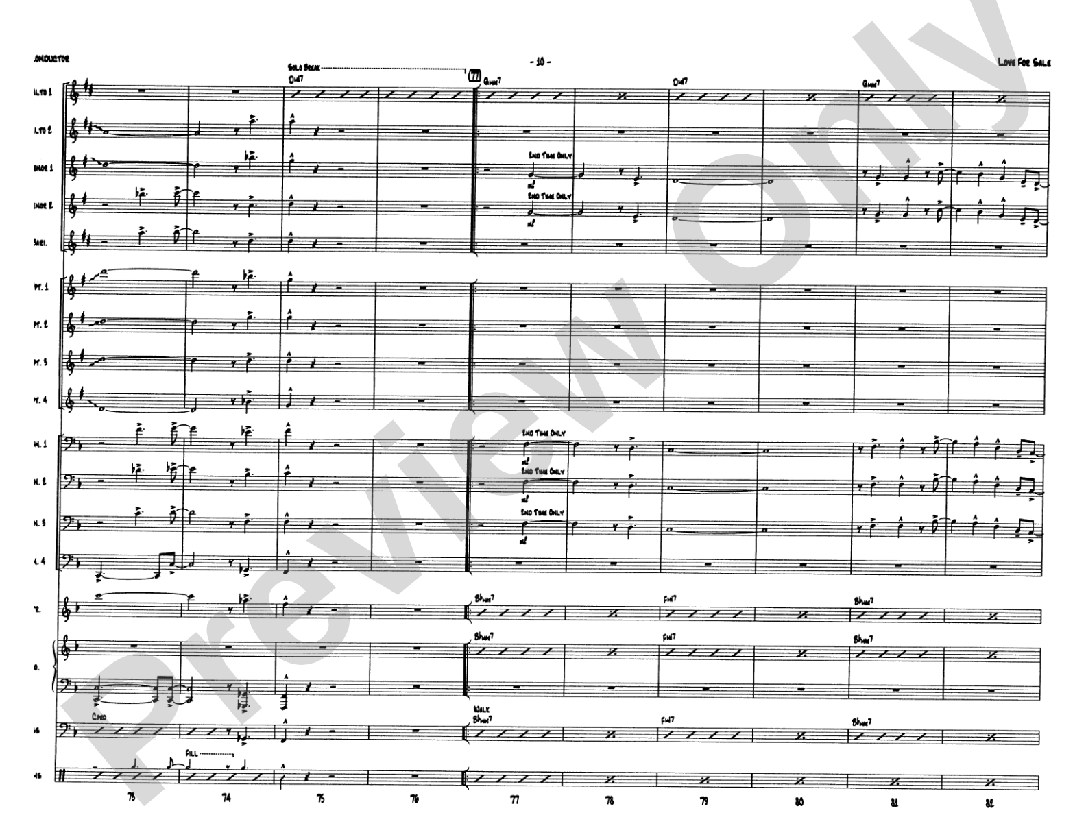 Love for Sale: Jazz Ensemble Conductor Score & Parts