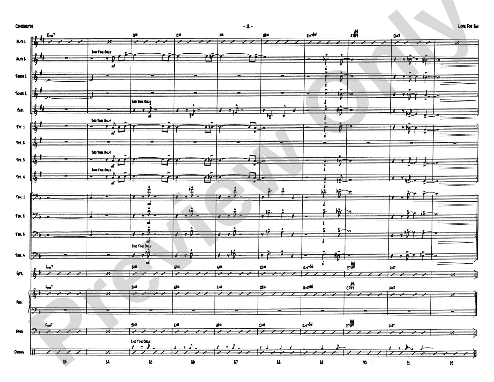 Love for Sale: Jazz Ensemble Conductor Score & Parts