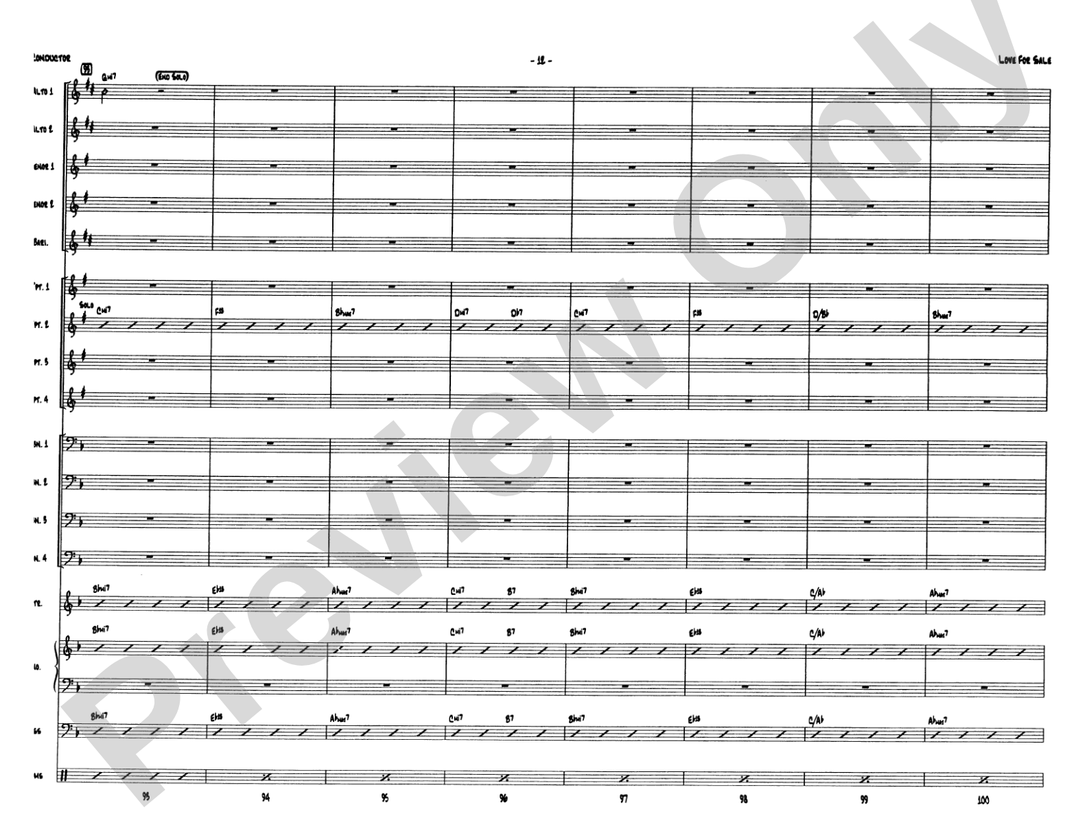 Love for Sale: Jazz Ensemble Conductor Score & Parts