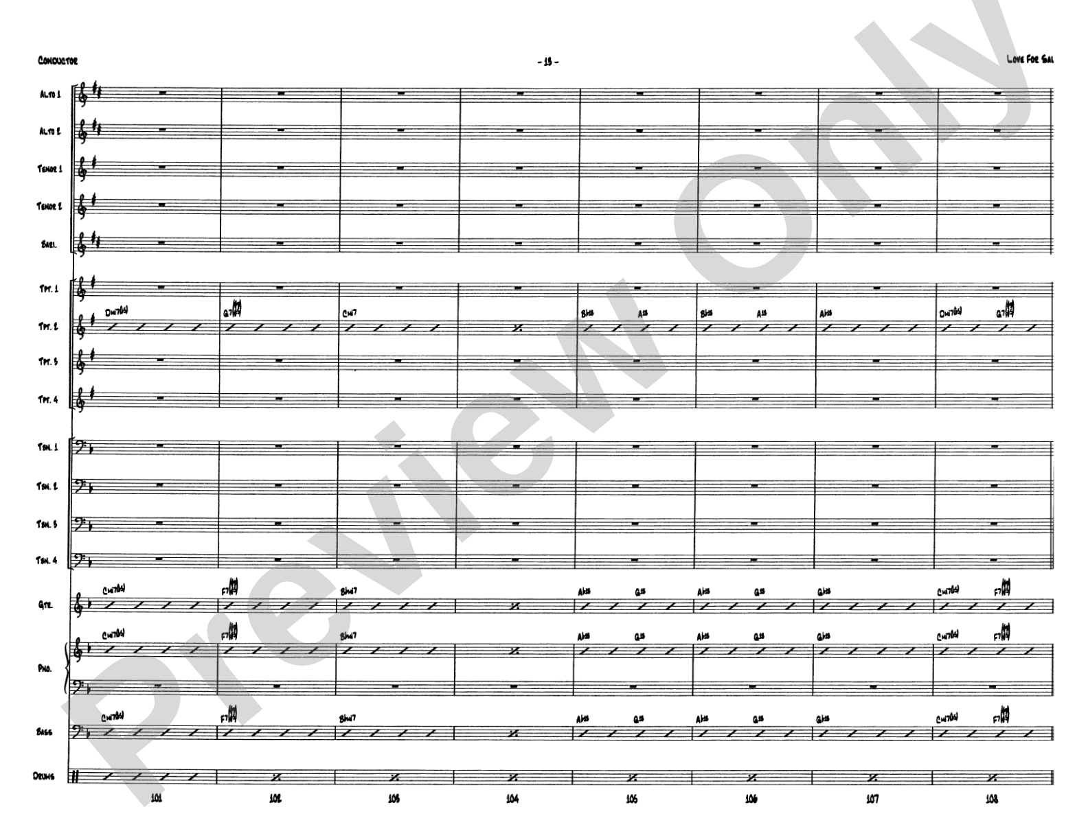 Love for Sale: Jazz Ensemble Conductor Score & Parts
