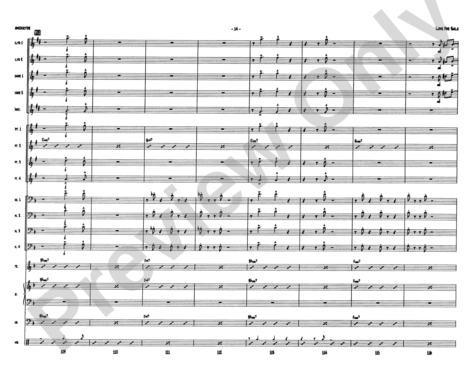 Love for Sale: Jazz Ensemble Conductor Score & Parts