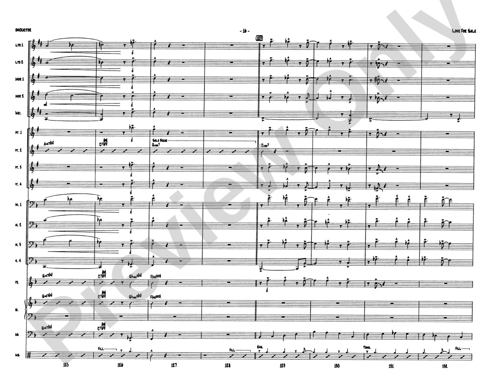 Love for Sale: Jazz Ensemble Conductor Score & Parts