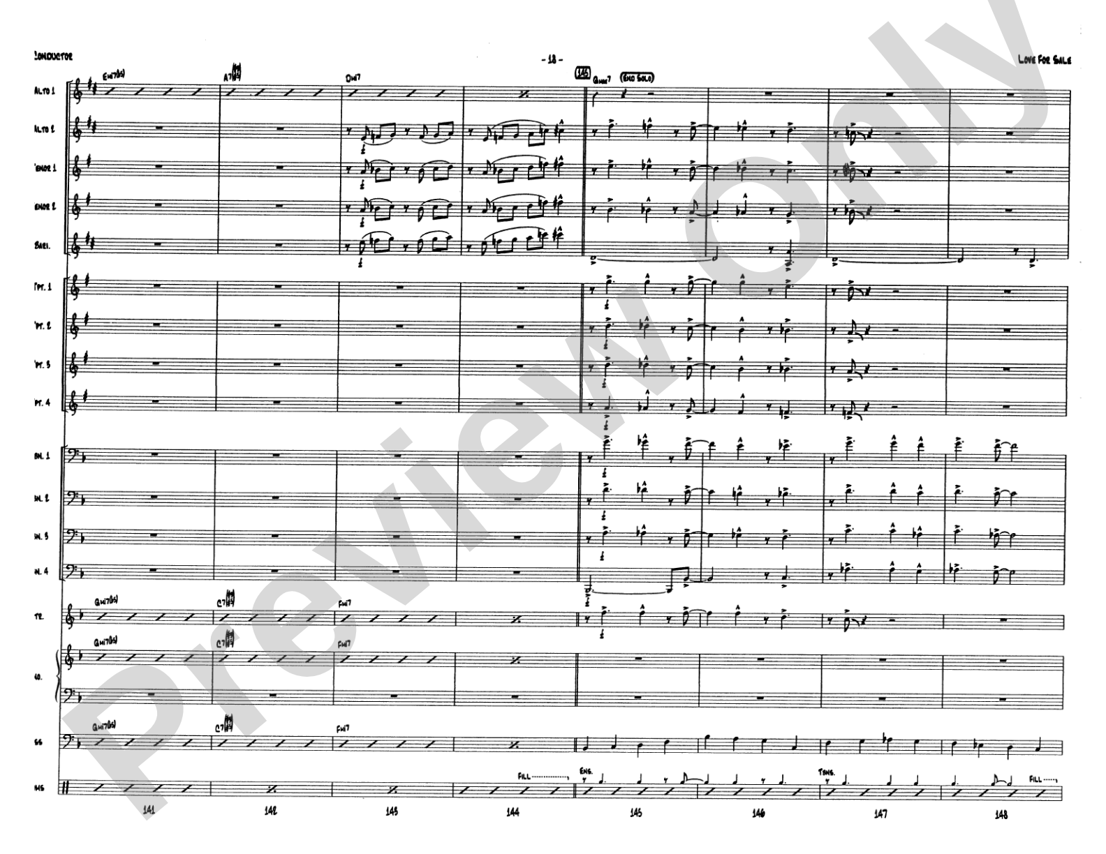 Love for Sale: Jazz Ensemble Conductor Score & Parts