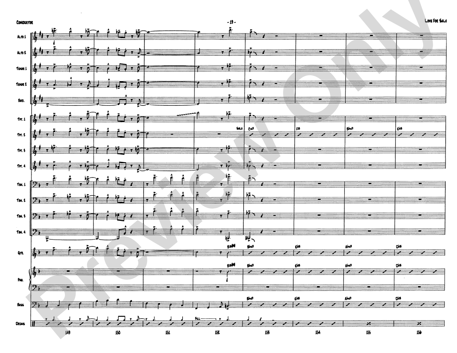 Love for Sale: Jazz Ensemble Conductor Score & Parts