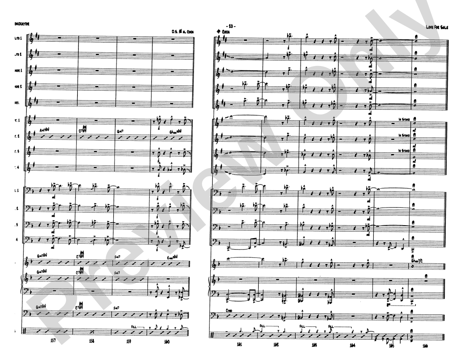 Love for Sale: Jazz Ensemble Conductor Score & Parts