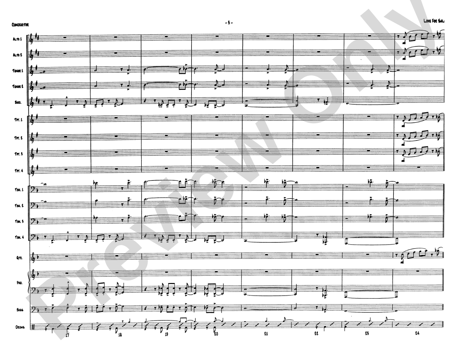 Love for Sale: Jazz Ensemble Conductor Score & Parts