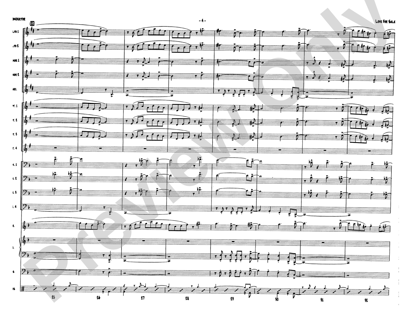 Love for Sale: Jazz Ensemble Conductor Score & Parts