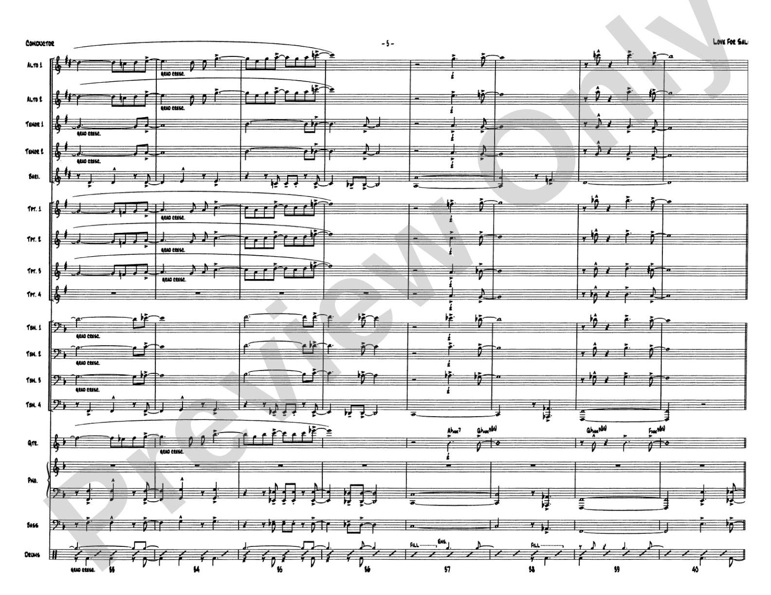Love for Sale: Jazz Ensemble Conductor Score & Parts
