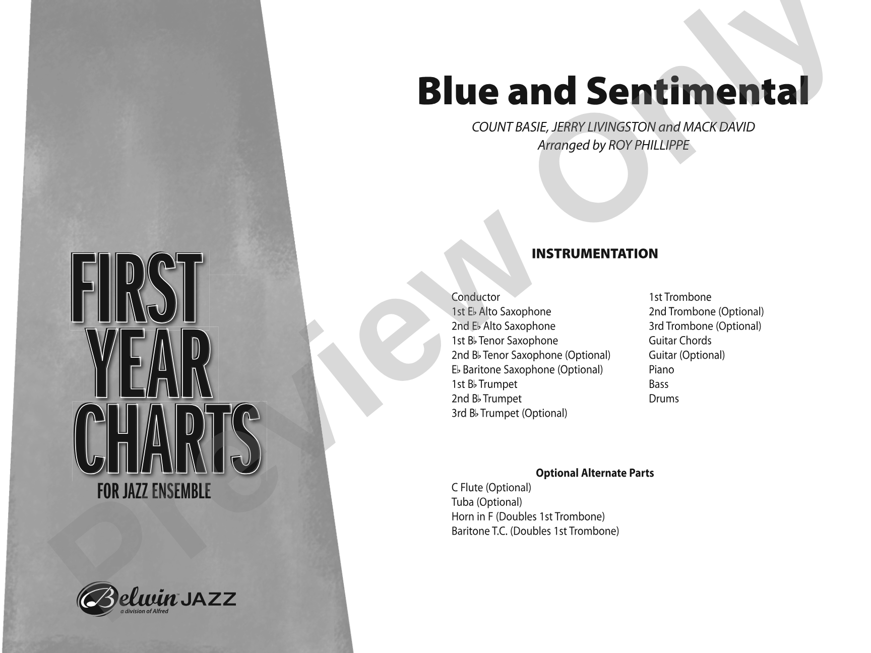 Blue and Sentimental: Jazz Ensemble Conductor Score & Parts