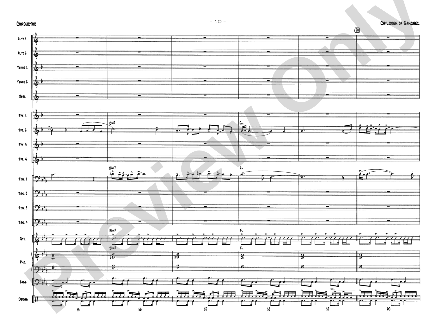 Children of Sanchez: Jazz Ensemble Conductor Score & Parts