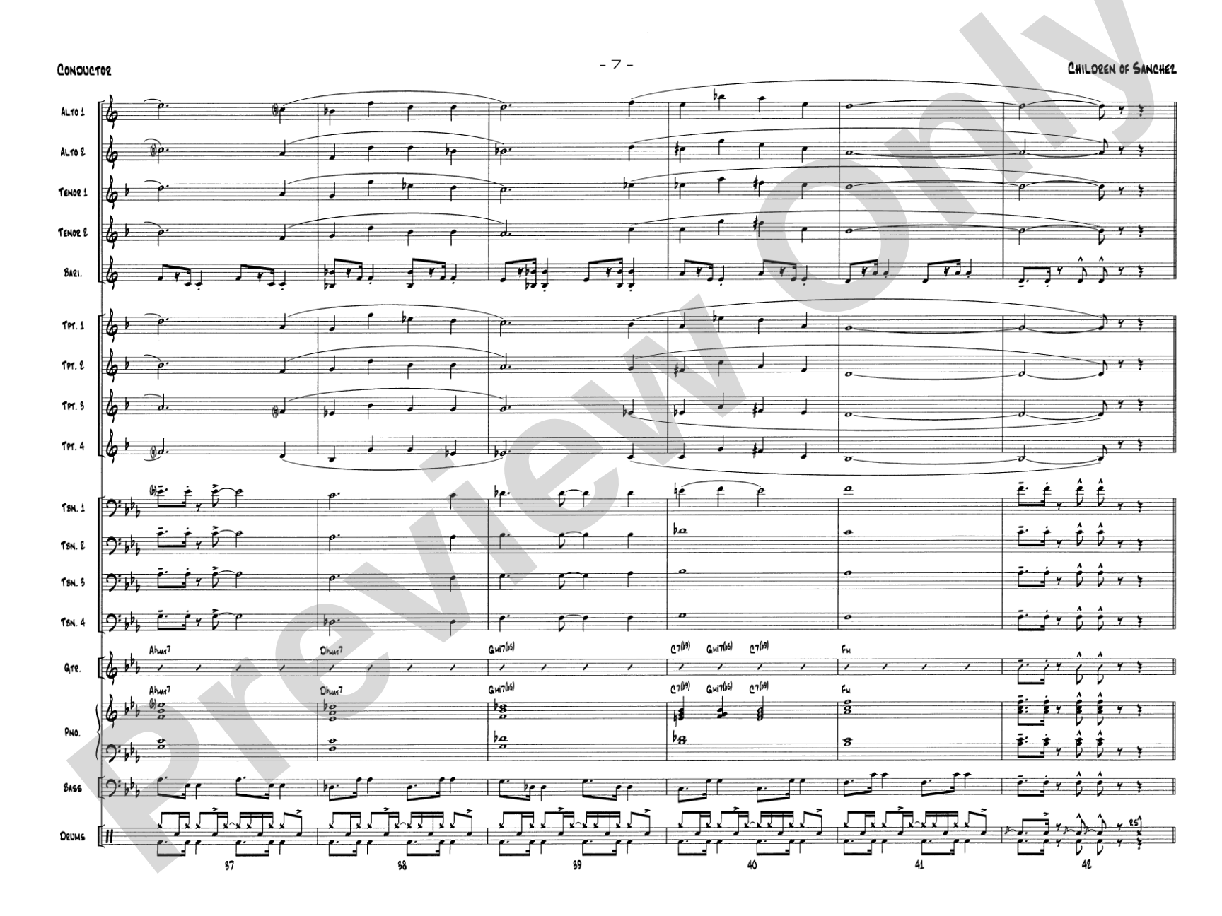 Children of Sanchez: Jazz Ensemble Conductor Score & Parts