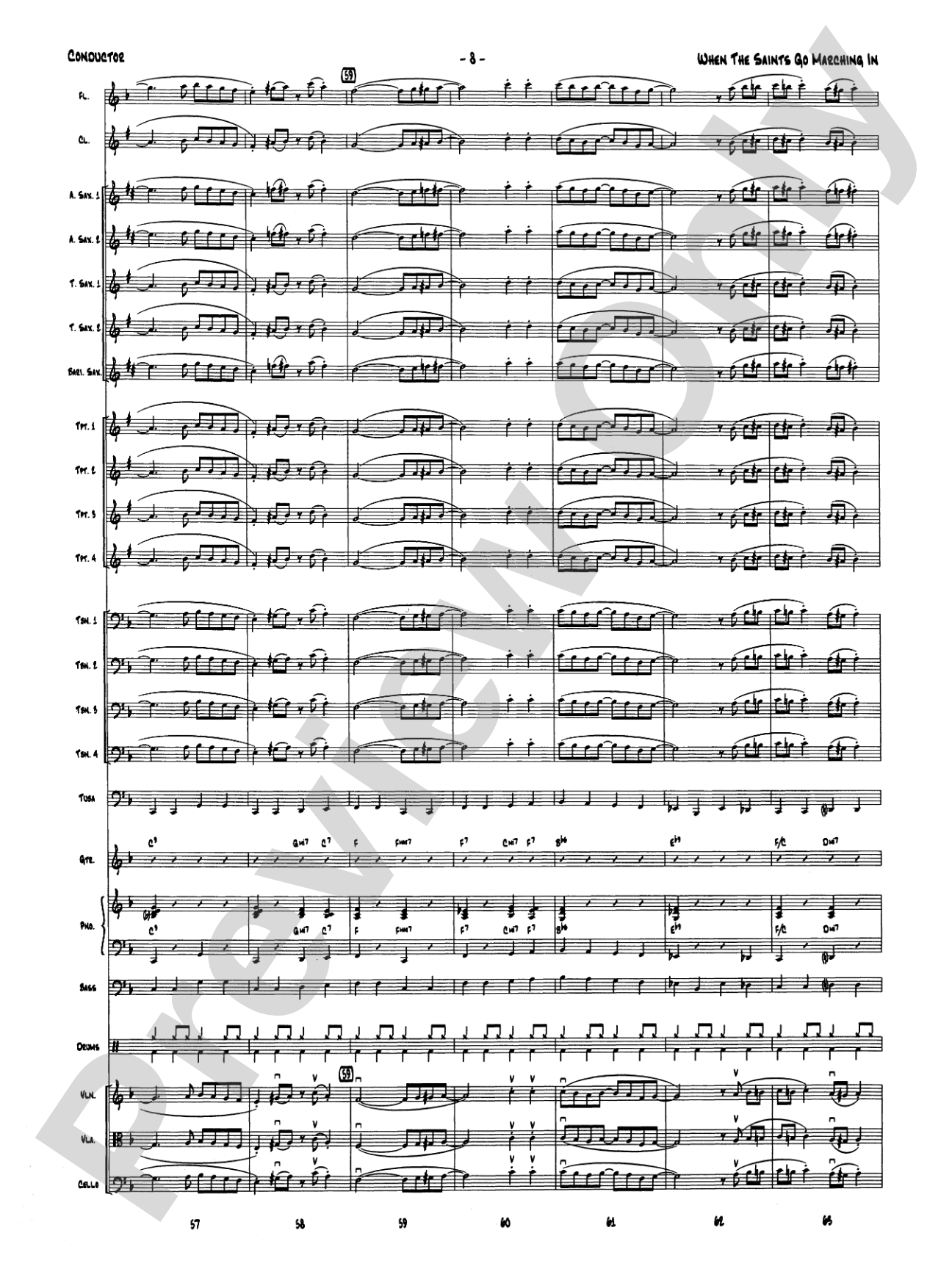 When the Saints Go Marching In: Score